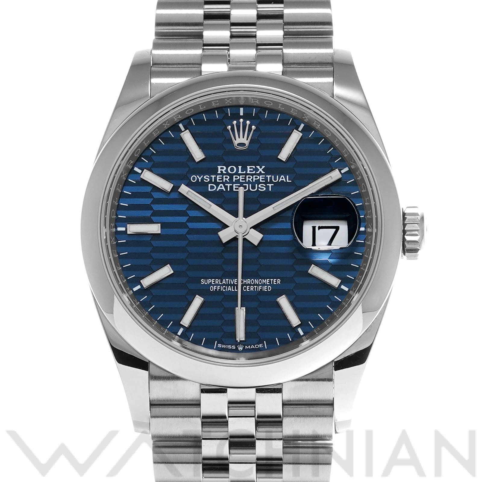 ロレックス デイトジャスト 36 126200 ブライトブルー フルーテッドモチーフ メンズ 時計 【中古】【wristwatch】