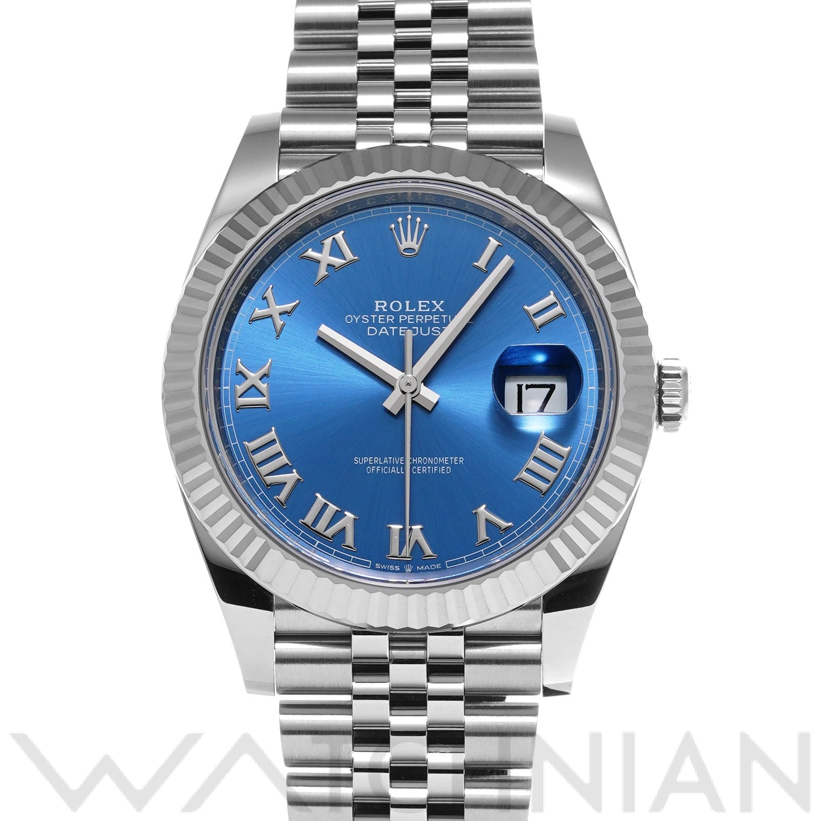 ロレックス デイトジャスト 41 126334 アズーロブルー メンズ 時計 【中古】【wristwatch】