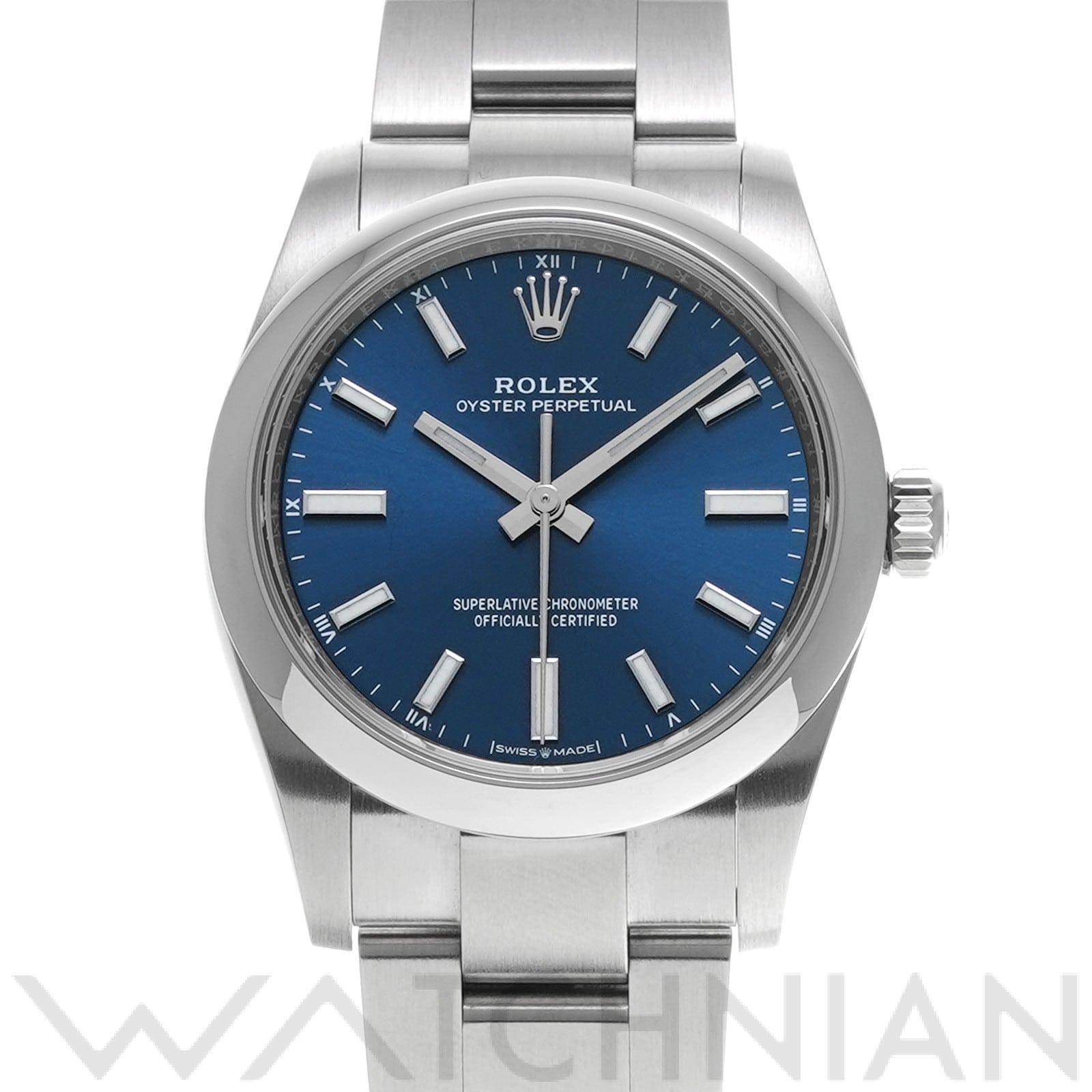 ロレックス オイスターパーペチュアル 34 124200 ブライトブルー ユニセックス 時計 【中古】【wristwatch】