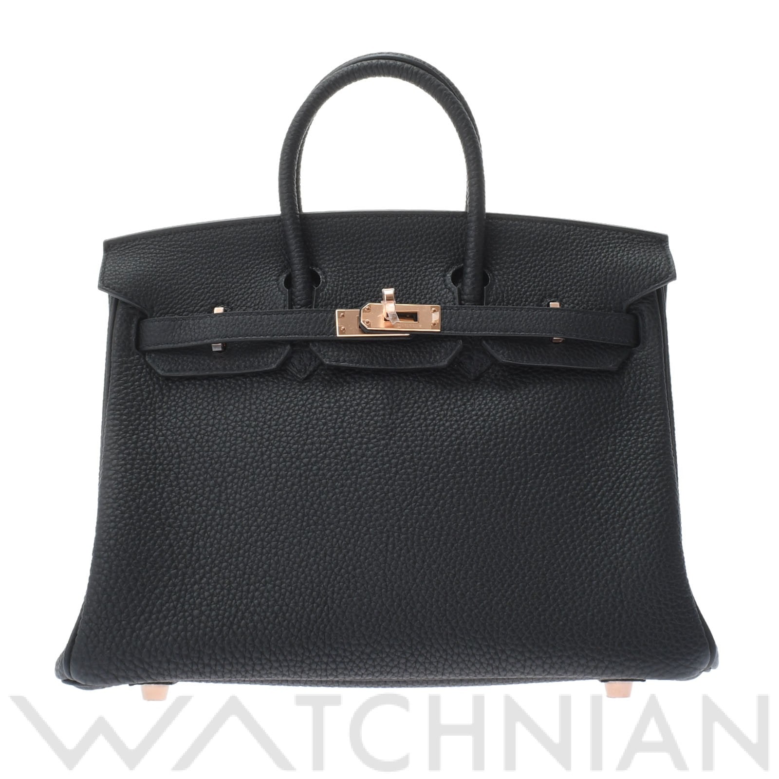 バーキン25 ブラック/ローズゴールド金具 トゴ HERMES エルメス レディース 【新品】