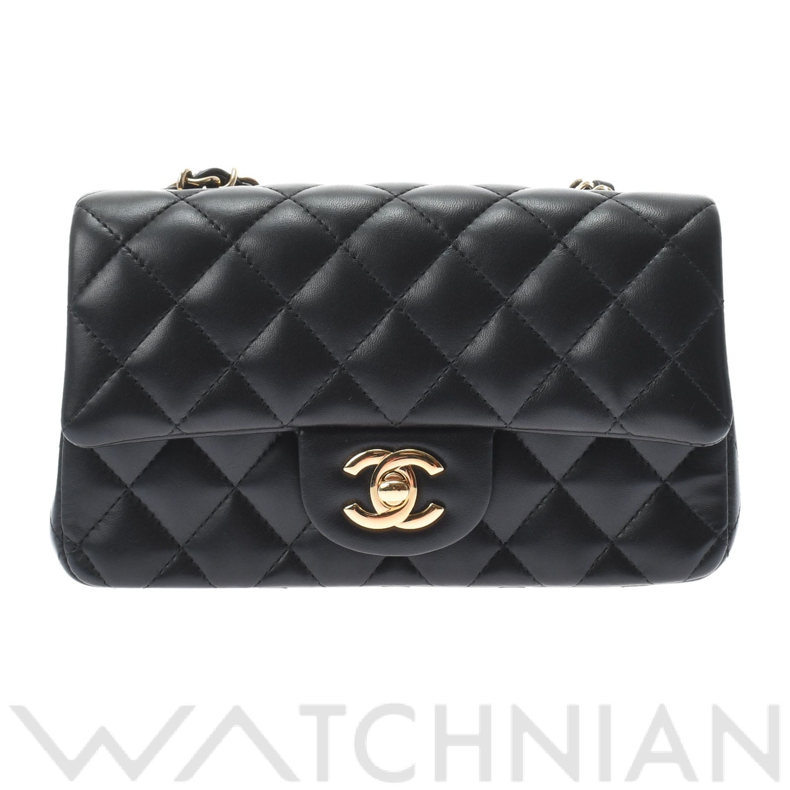 マトラッセ ミニフラップバッグ 20 ブラック/ゴールド金具 A69900 ラムスキン CHANEL シャネル レディース 【中古】