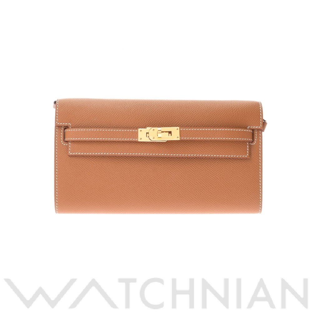 エルメス ケリーウォレット ロング トゥーゴー ショルダーウォレット ゴールド/ゴールド金具 ヴォーエプソン レディース 財布 【中古】【purse】