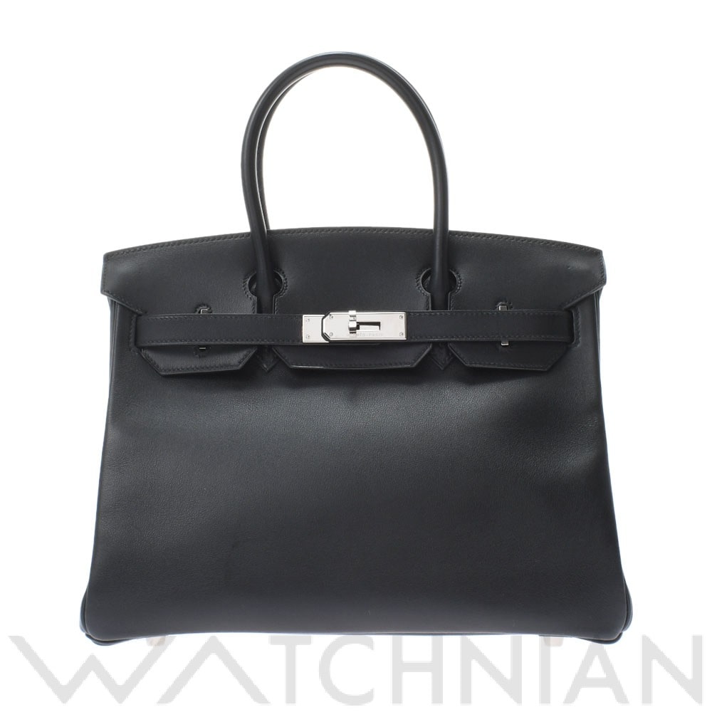 バーキン30 ブラック/パラジウム金具 エバーカラー HERMES エルメス レディース 【中古】