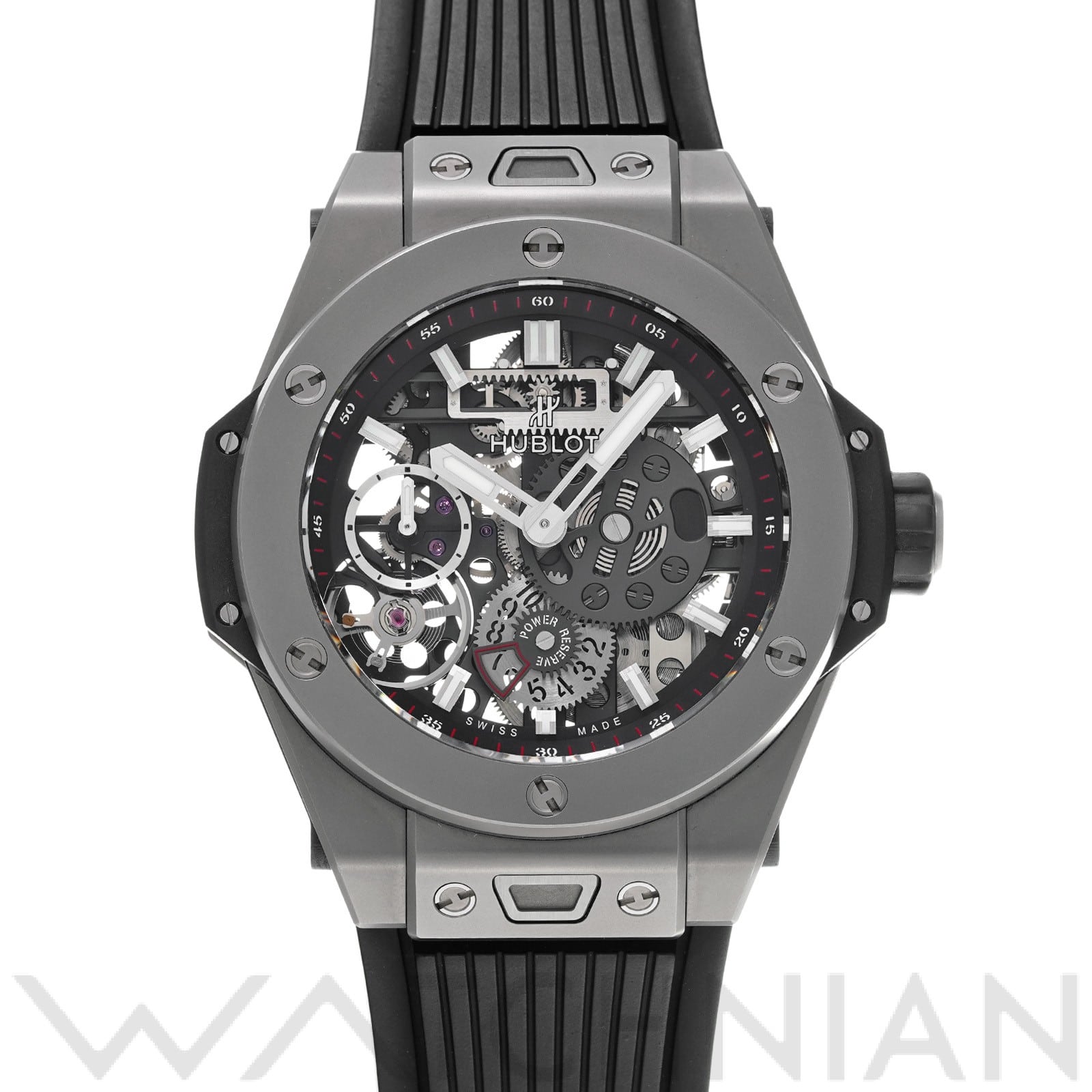ビッグバン メカ-10 チタニウム 414.NI.1123.RX マットブラックスケルトン ウブロ HUBLOT メンズ 【中古】