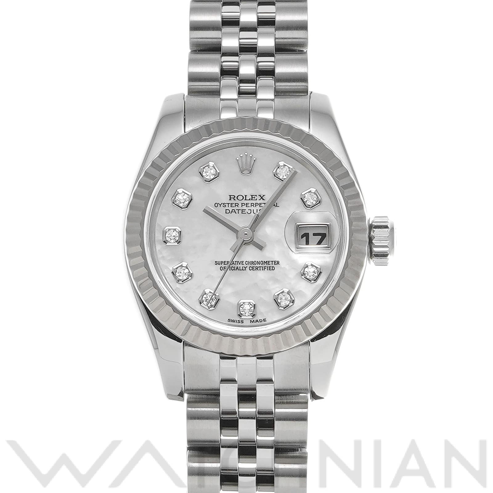 ロレックス レディ デイトジャスト 26 179174NG ホワイトシェル/ダイヤモンド レディース 時計 【中古】【wristwatch】