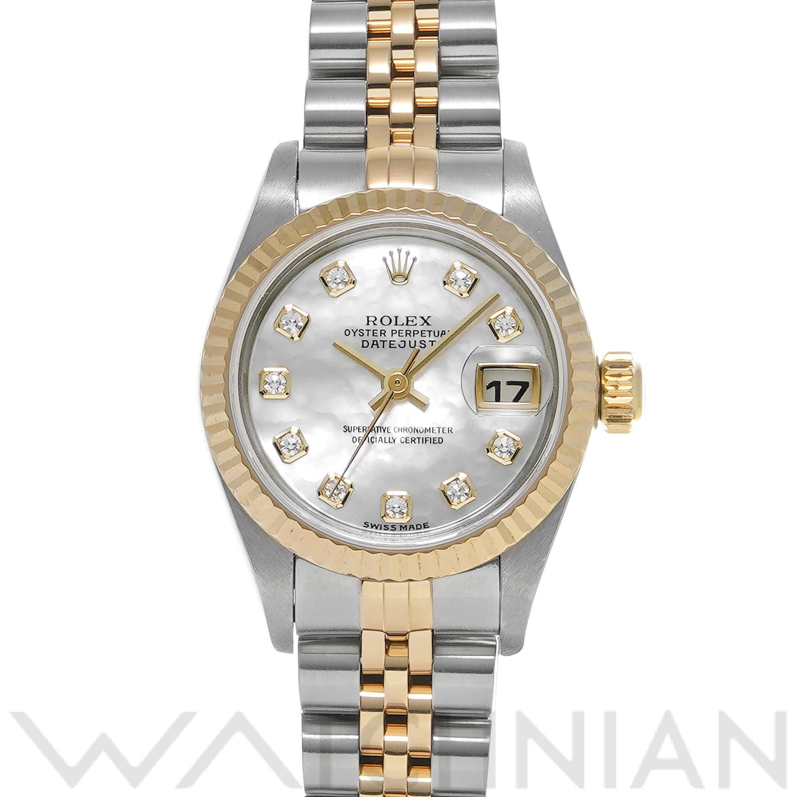 ロレックス デイトジャスト 79173NG ホワイトシェル/ダイヤモンド レディース 時計 【中古】【wristwatch】