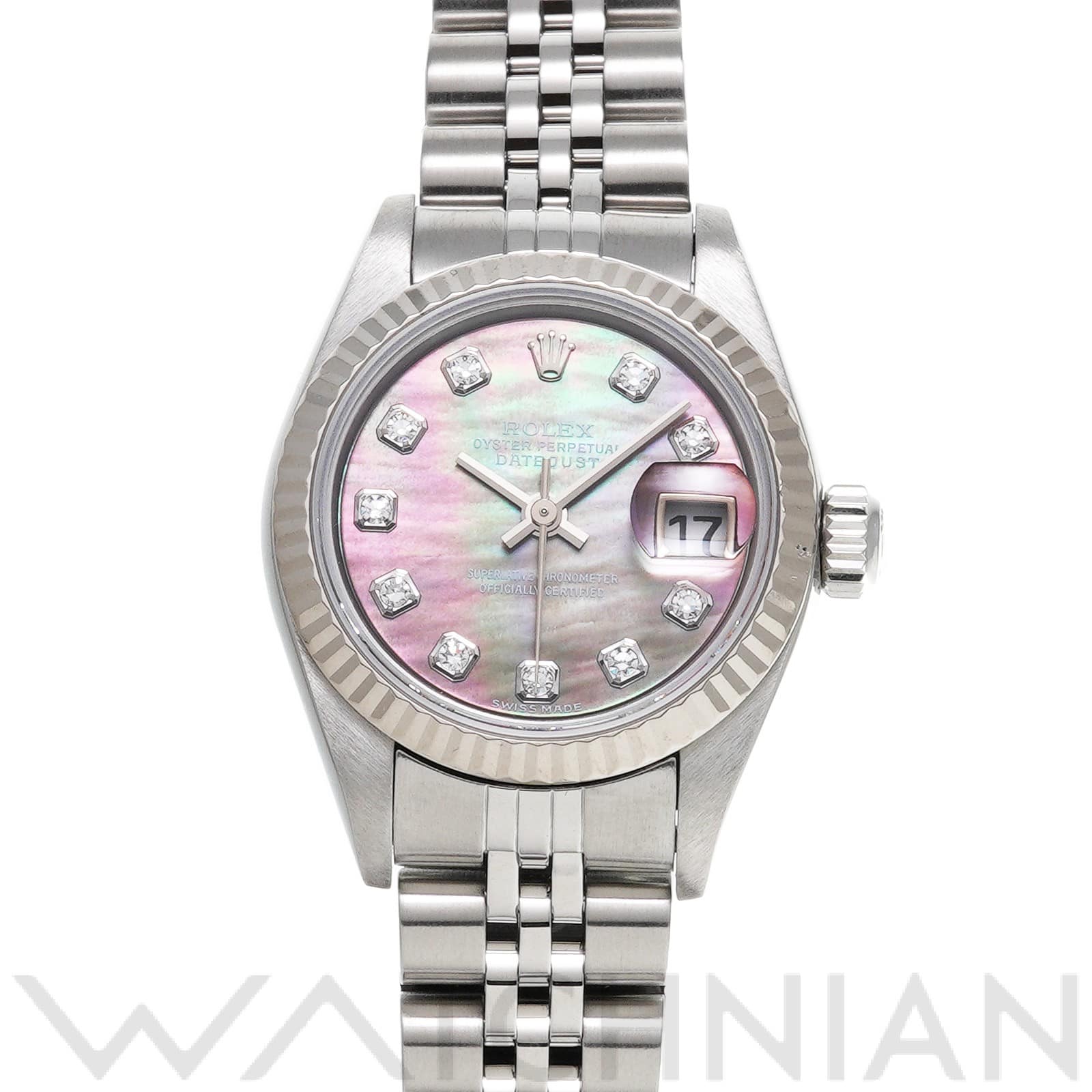 ロレックス デイトジャスト 79174NG ブラックシェル/ダイヤモンド レディース 時計 【中古】【wristwatch】