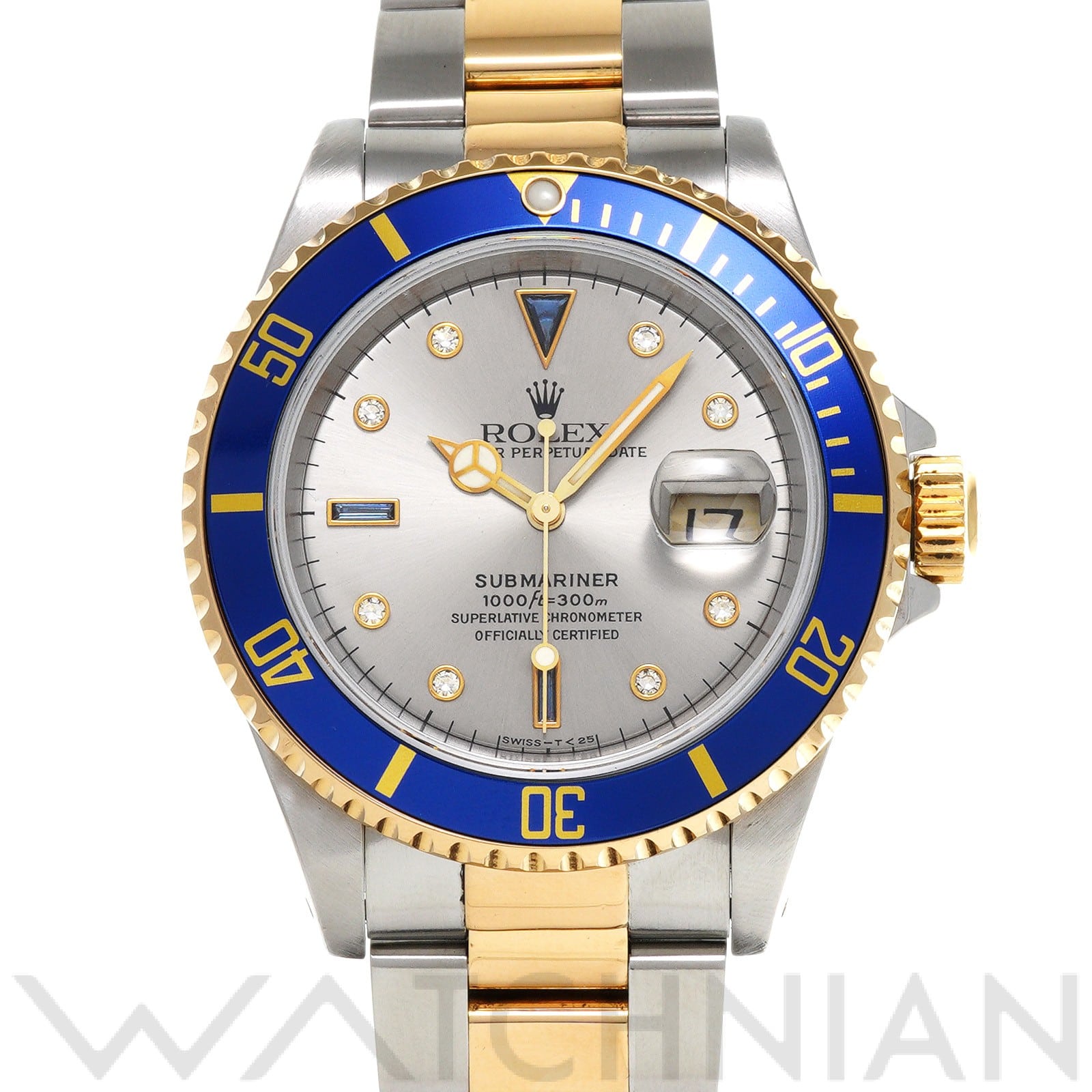 ロレックス / ROLEX サブマリーナ デイト 16613SG グレー/サファイア/ダイヤモンド メンズ 時計 【中古】【wristwatch】
