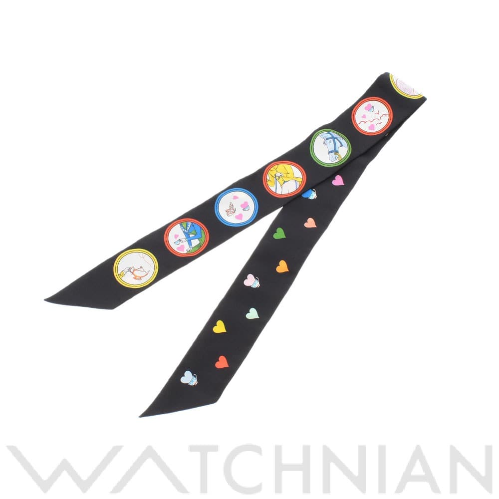 エルメス / HERMES ツイリー Tea Time ブラック シルク100％ レディース 【新品】【other】