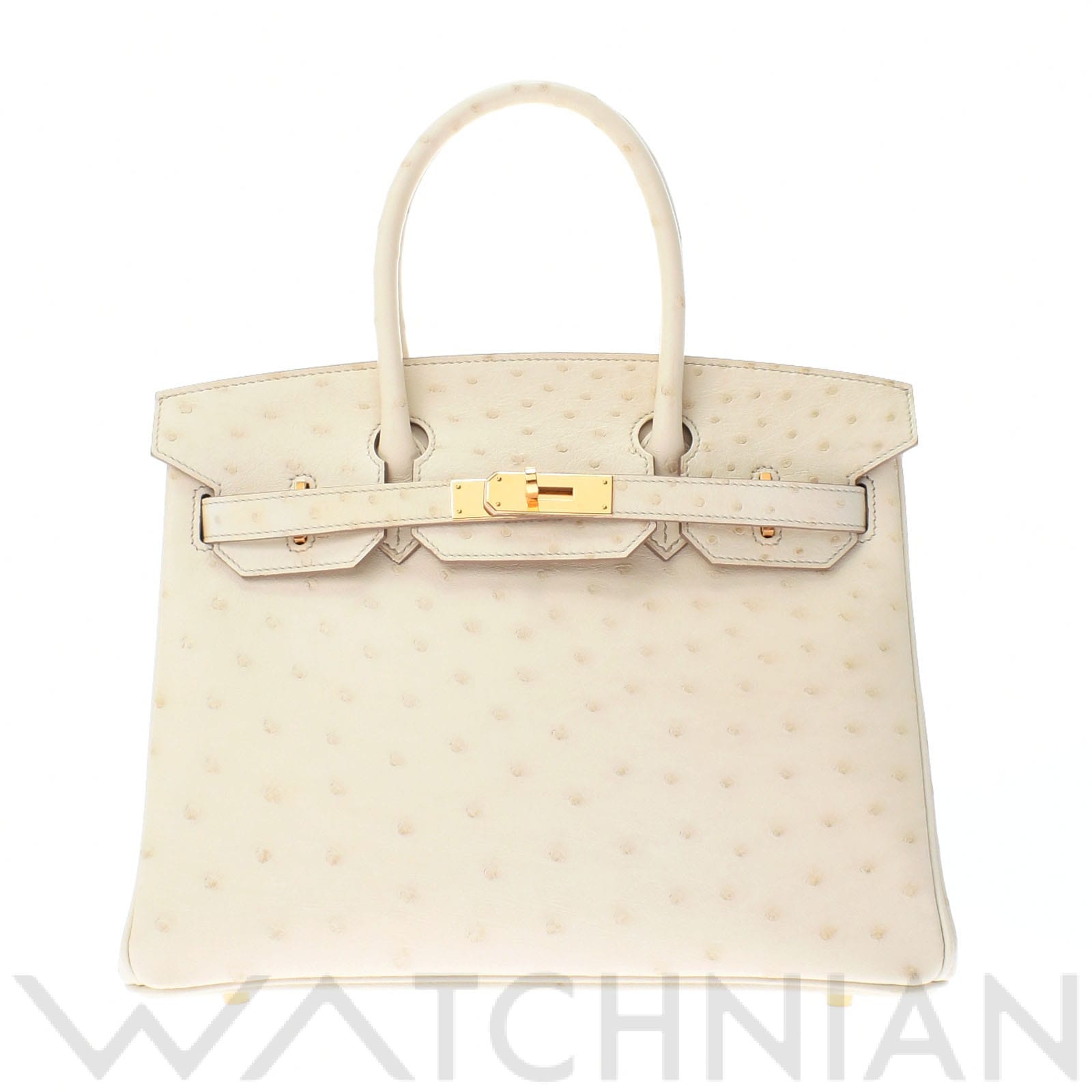 バーキン 30 ベトン/ゴールド金具 オーストリッチ HERMES エルメス レディース 【中古】