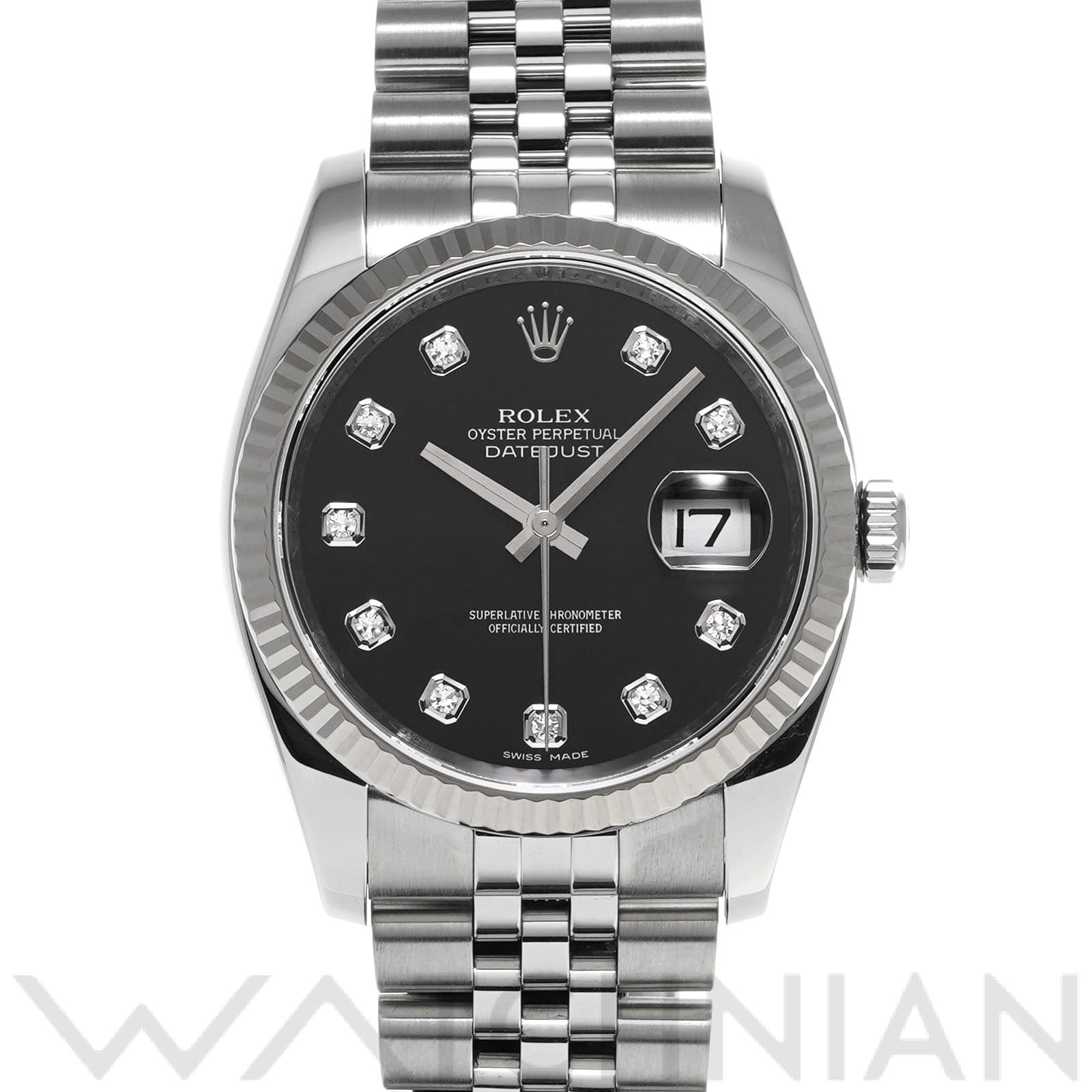 ロレックス デイトジャスト 36 116234G ブラック/ダイヤモンド メンズ 時計 【中古】【wristwatch】