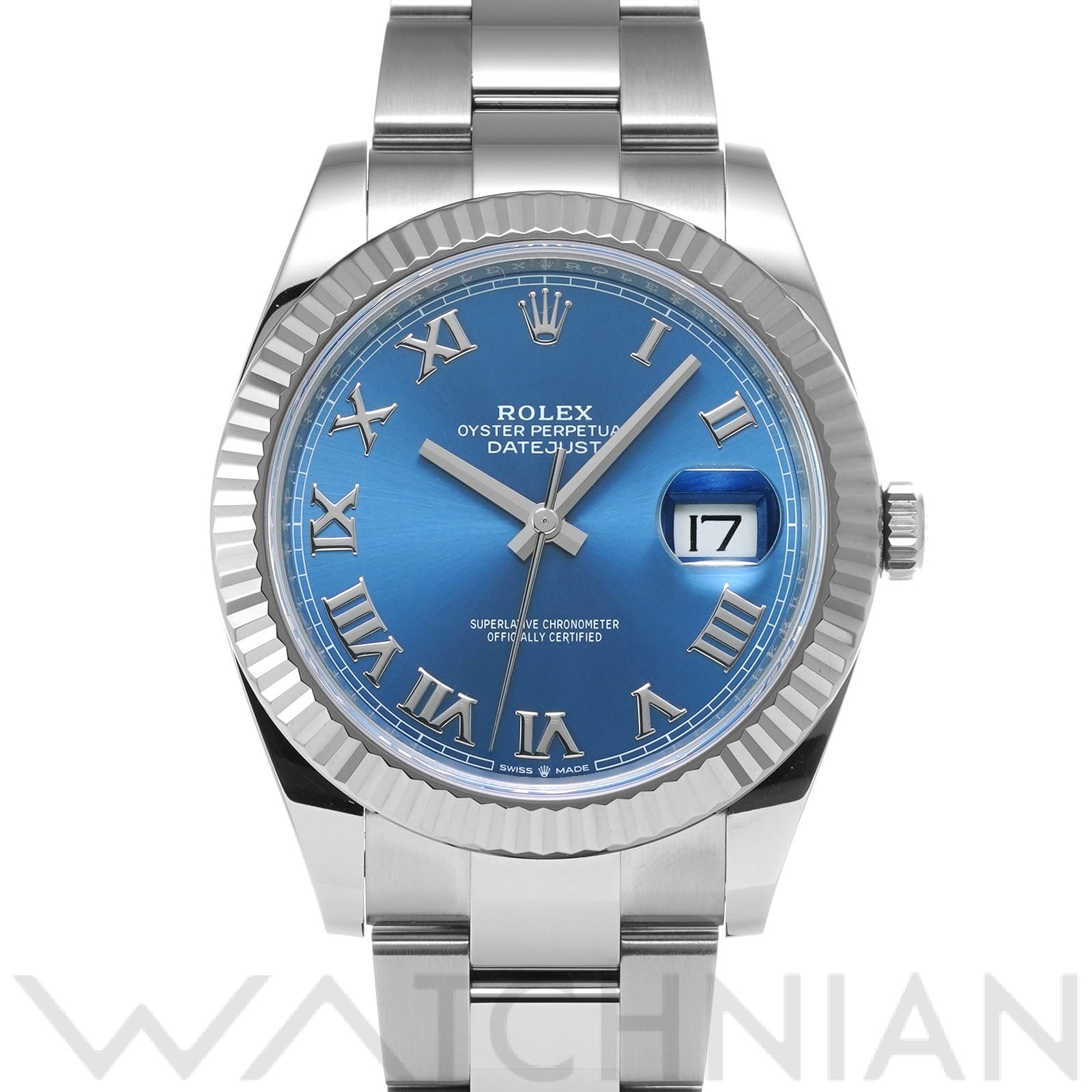 ロレックス デイトジャスト 41 126334 アズーロブルー メンズ 時計 【中古】【wristwatch】