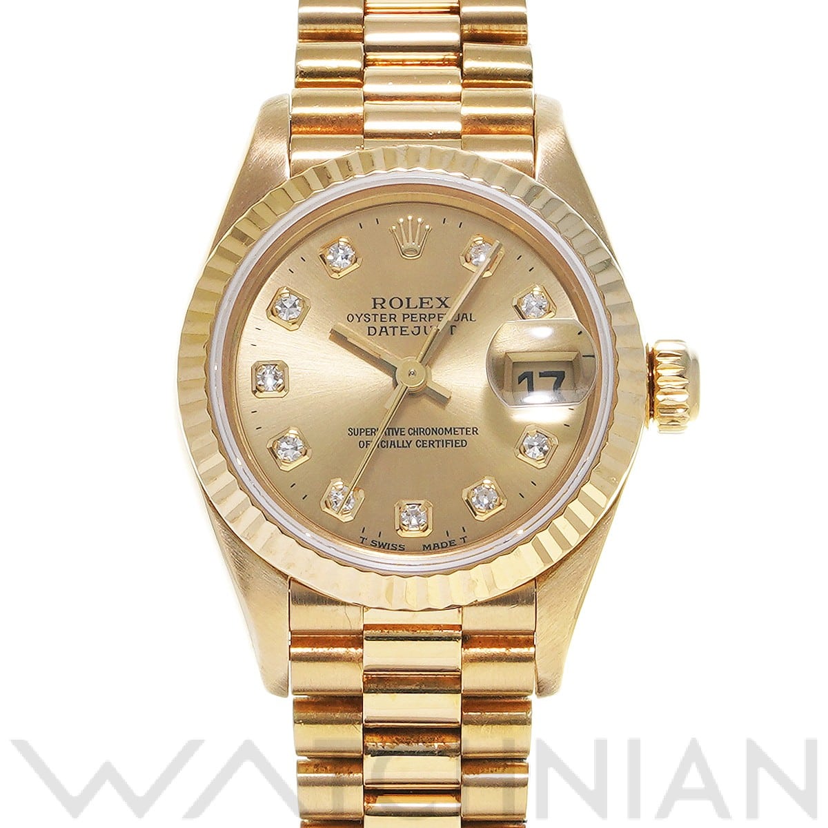 ロレックス デイトジャスト 26 69178G シャンパン/ダイヤモンド レディース 時計 【中古】【wristwatch】