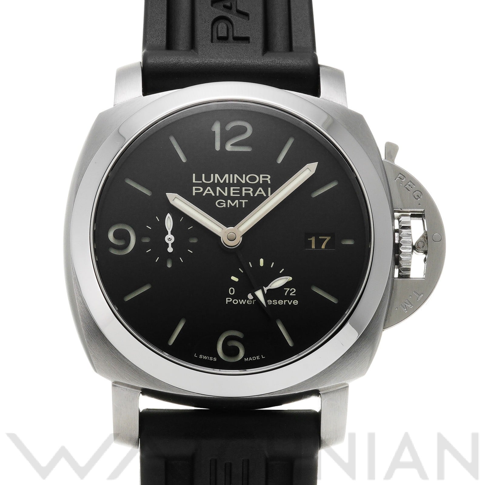 ルミノール 1950 3デイズ GMT パワーリザーブ オートマティック アッチャイオ PAM00321 Q番(2014年製造) ブラック パネライ OFFICINE PANERAI メンズ 【中古】