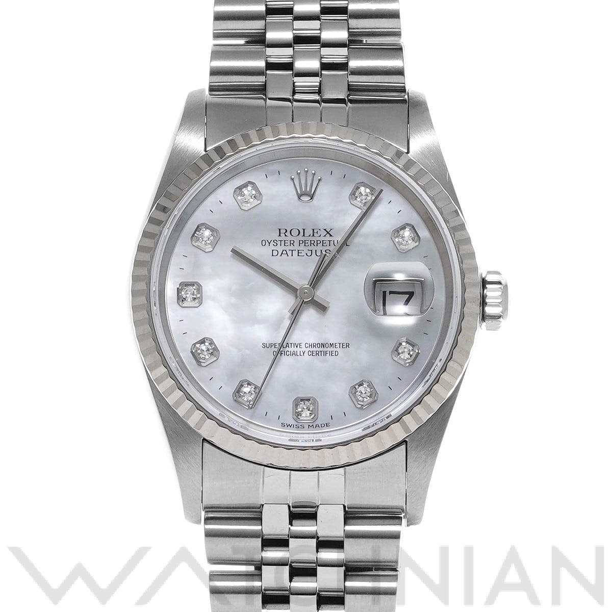 ロレックス デイトジャスト 16234NG ホワイトシェル/ダイヤモンド メンズ 時計 【中古】【wristwatch】