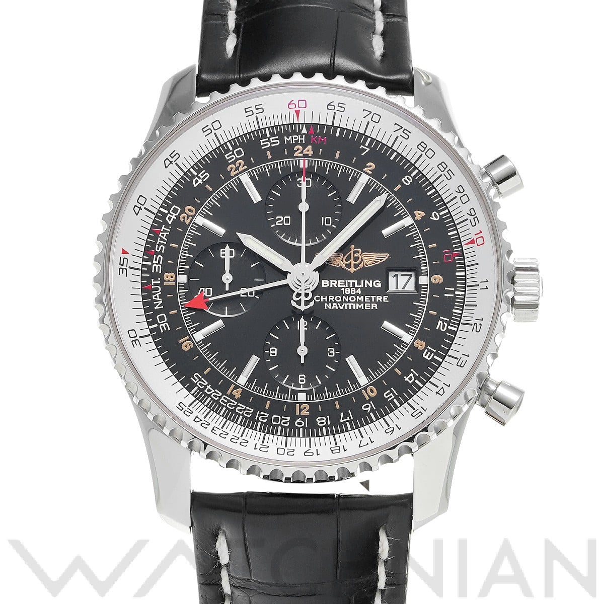 ナビタイマー ワールド A242B26WBA ブラック ブライトリング BREITLING メンズ 【中古】