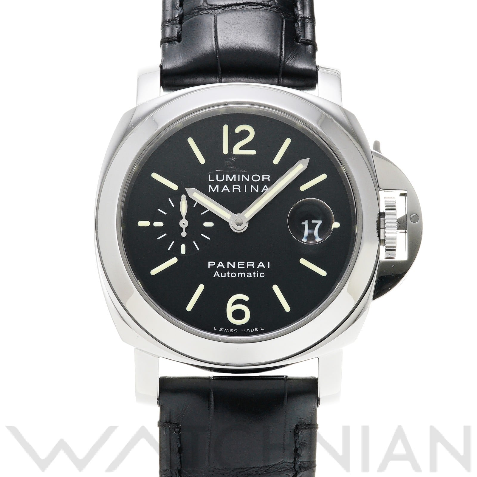 ルミノールマリーナ オートマティック PAM00104 M番(2010年製造) ブラック パネライ OFFICINE PANERAI メンズ 【中古】