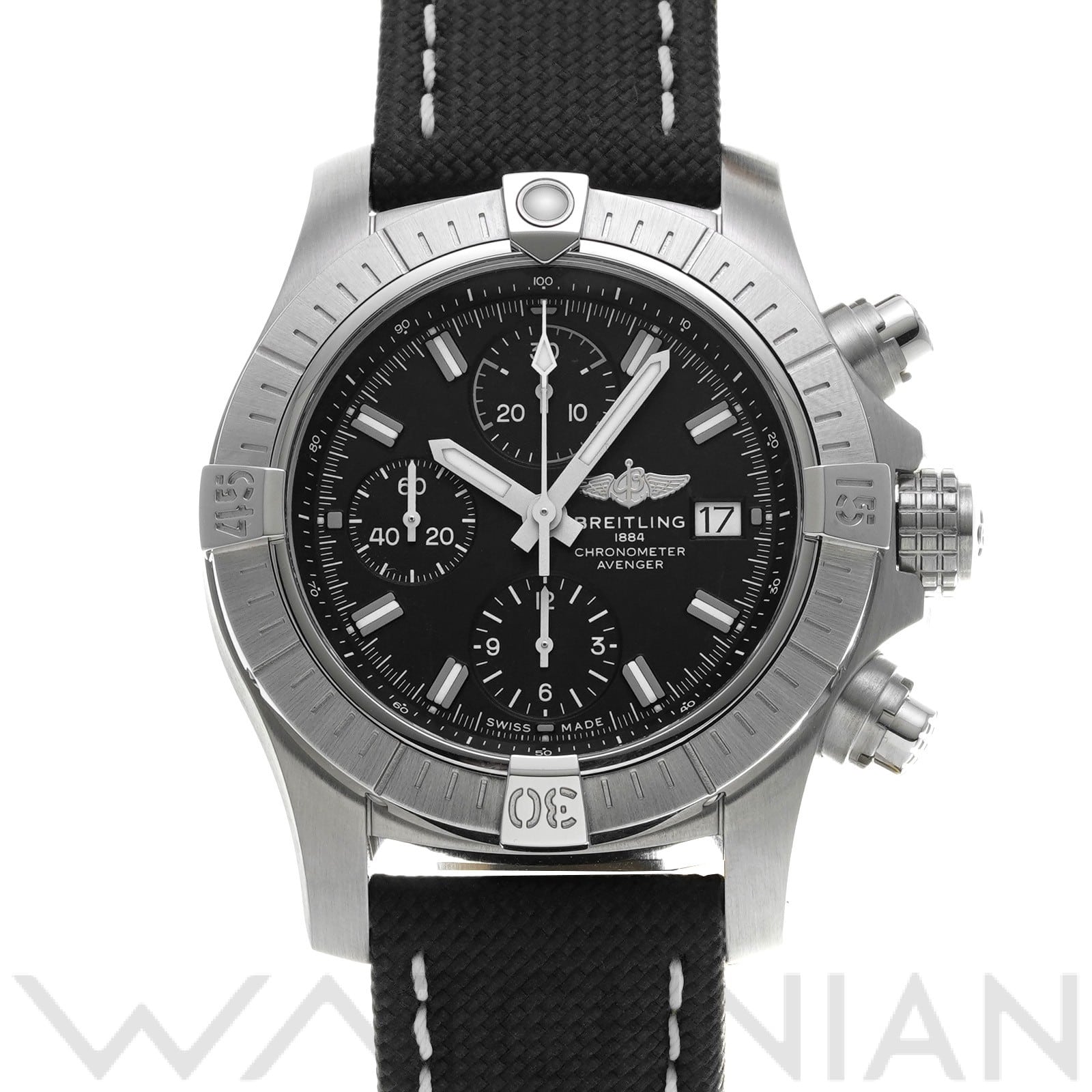 アベンジャー クロノグラフ 43 A13385101B1X1 ブラック ブライトリング BREITLING メンズ 【中古】