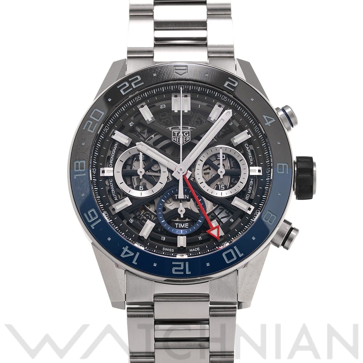 タグ ホイヤー / TAG HEUER カレラ キャリバーホイヤー02 クロノグラフ GMT CBG2A1Z.BA0658 ブラック メンズ 時計 【中古】【wristwatch】