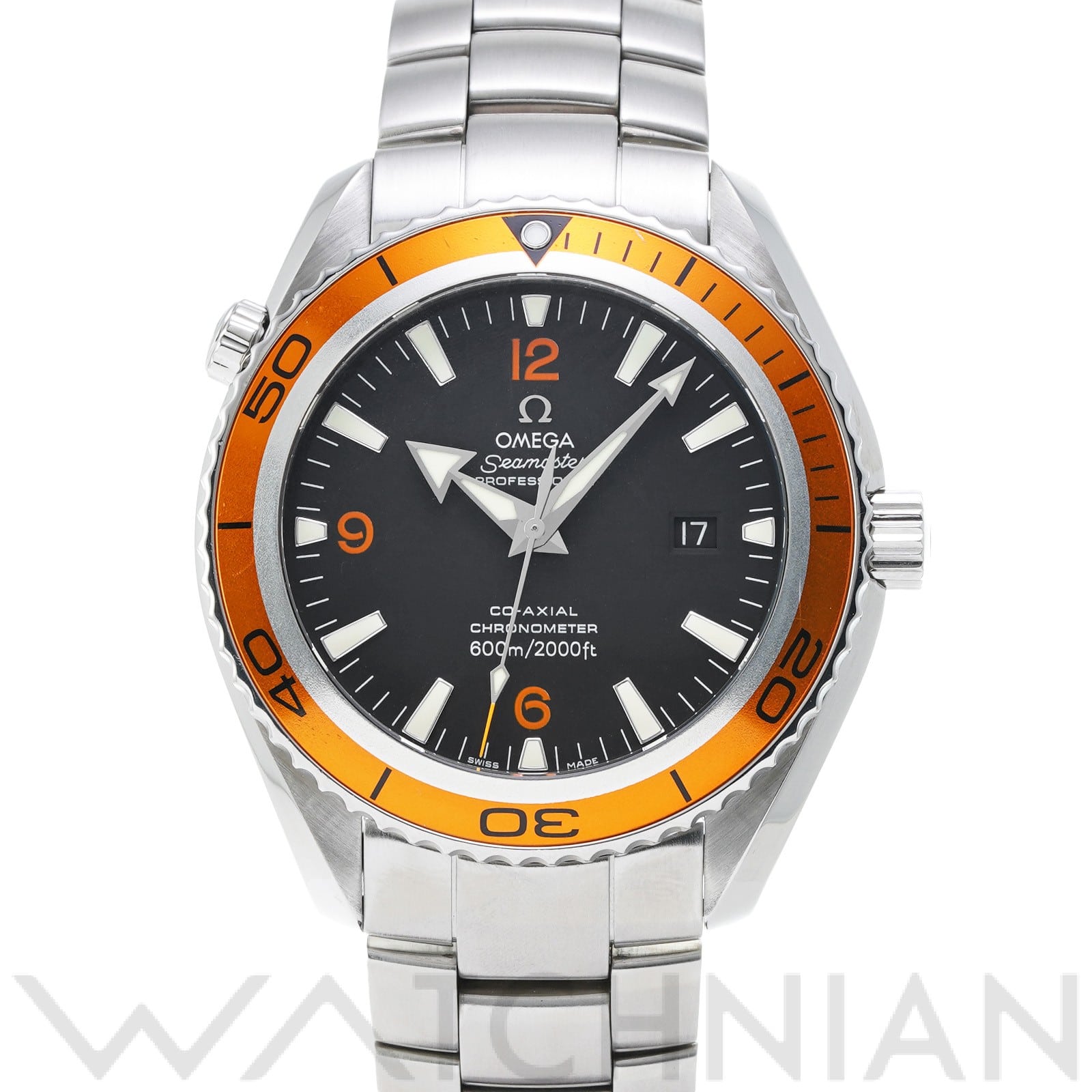 オメガ / OMEGA シーマスター プラネットオーシャン 600 コーアクシャル 2208.50 ブラック メンズ 時計 【中古】【wristwatch】