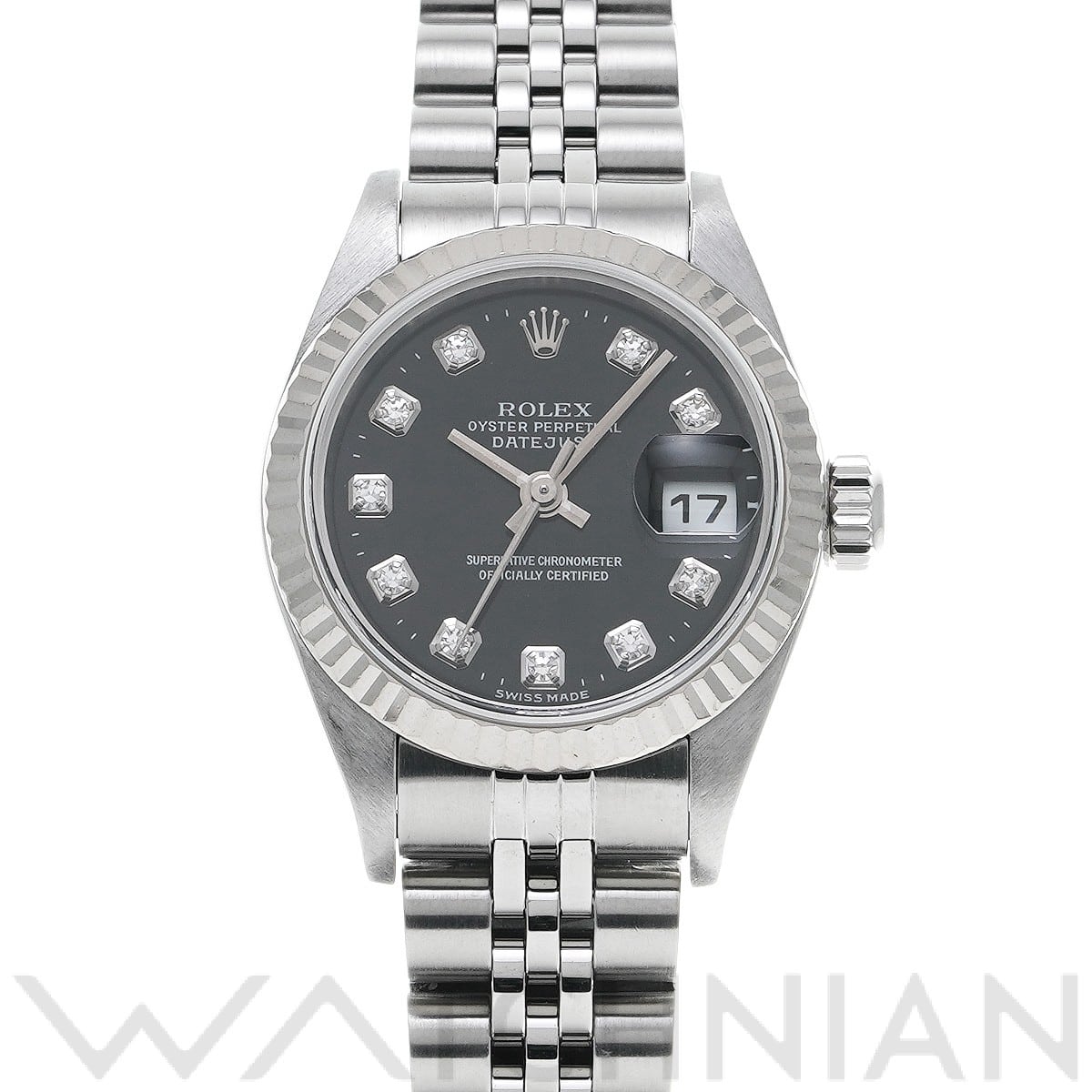 ロレックス デイトジャスト 79174G ブラック/ダイヤモンド レディース 時計 【中古】【wristwatch】