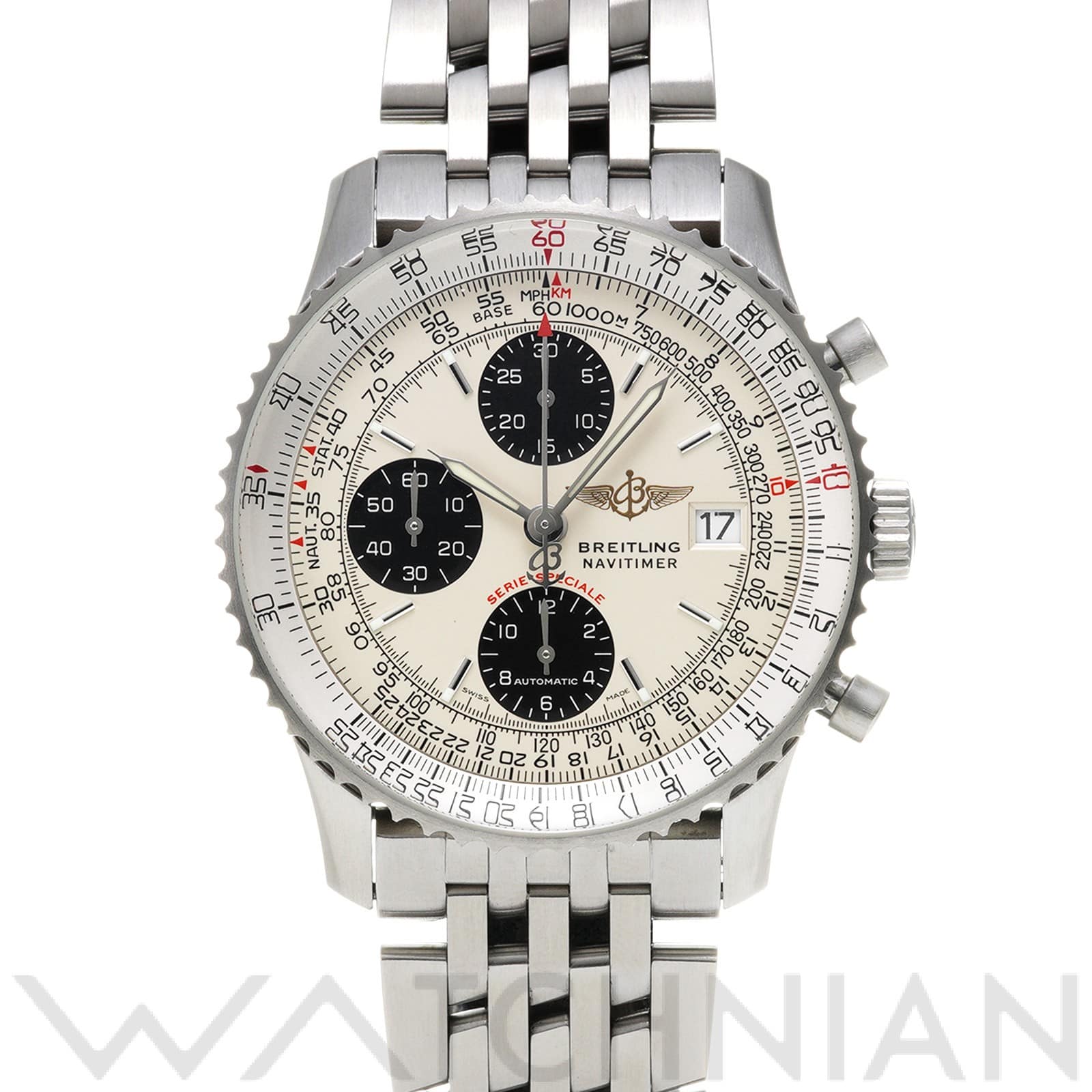 ブライトリング / BREITLING ナビタイマー ファイターズ A13330 シルバー/ブラック メンズ 時計 【中古】【wristwatch】