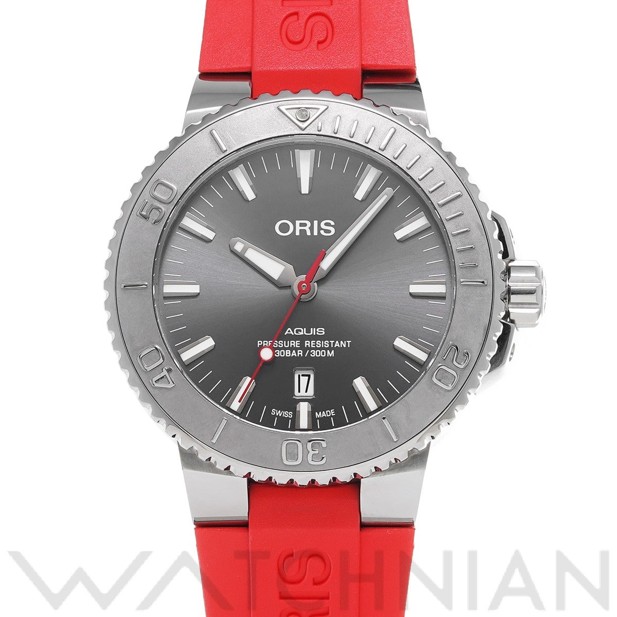アクイス デイト レリーフ 01 733 7730 4153-07 4 24 66EB グレー オリス ORIS メンズ 【中古】