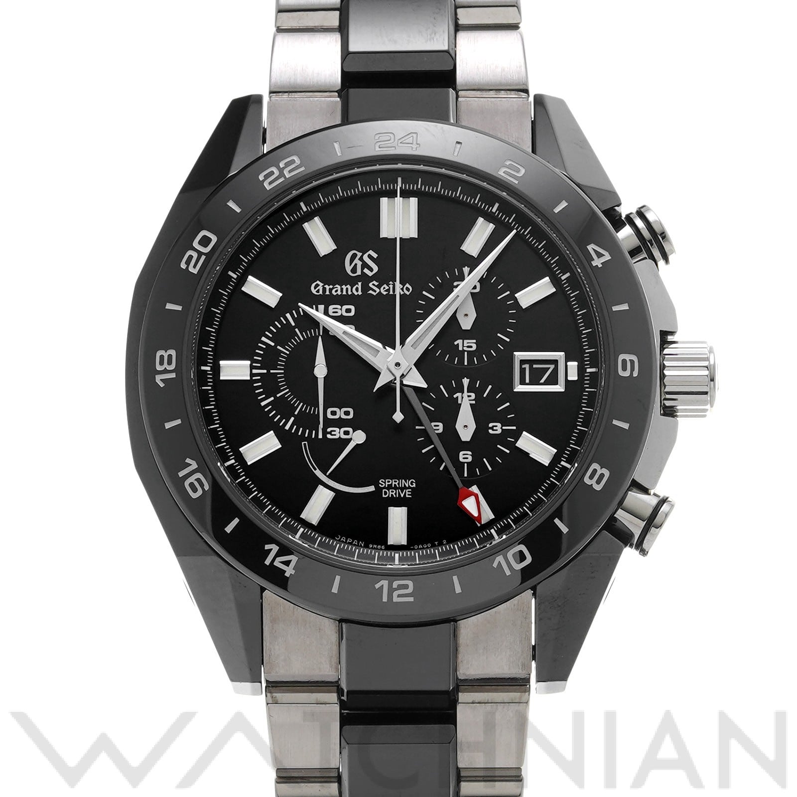グランドセイコー / Grand Seiko スポーツコレクション ブラックセラミックス スプリングドライブ クロノグラフ GMT SBGC223 ブラック メンズ 時計 【中古】【wristwatch】