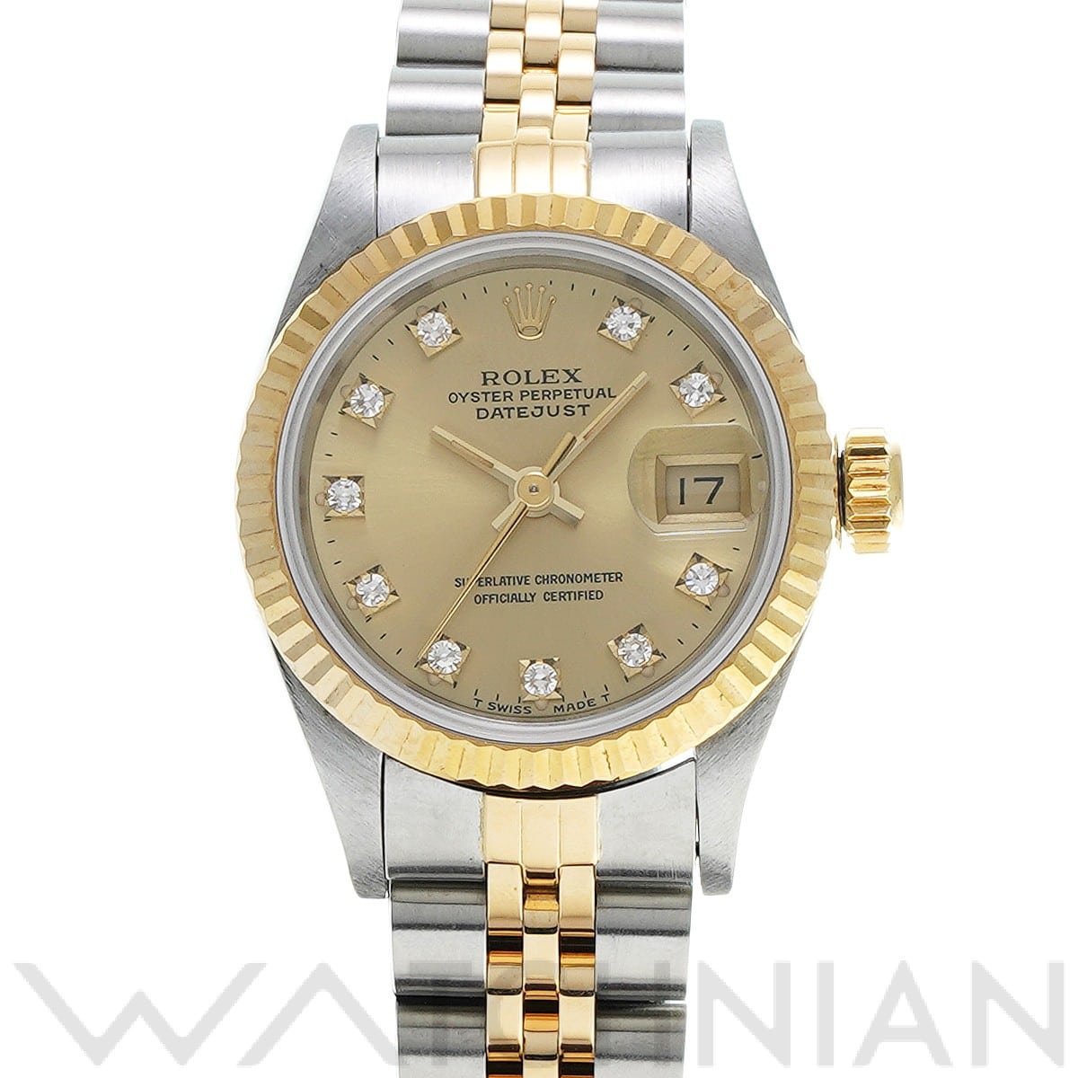 ロレックス デイトジャスト 26 69173G シャンパン/ダイヤモンド レディース 時計 【中古】【wristwatch】