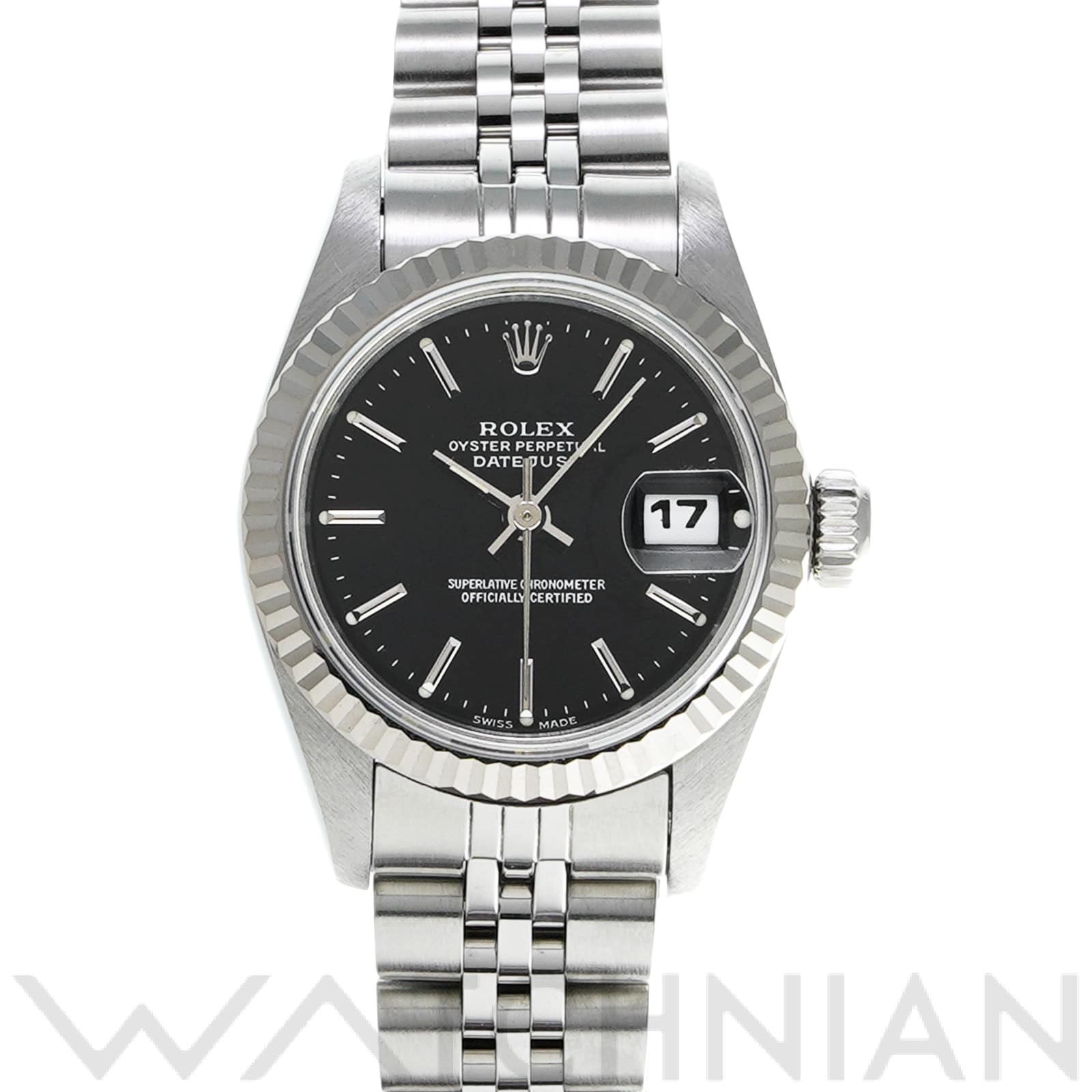 ロレックス デイトジャスト 69174 ブラック レディース 時計 【中古】【wristwatch】