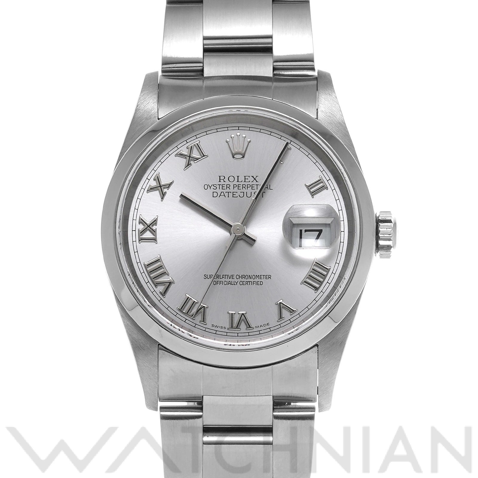 ロレックス デイトジャスト 36 16200 グレー メンズ 時計 【中古】【wristwatch】