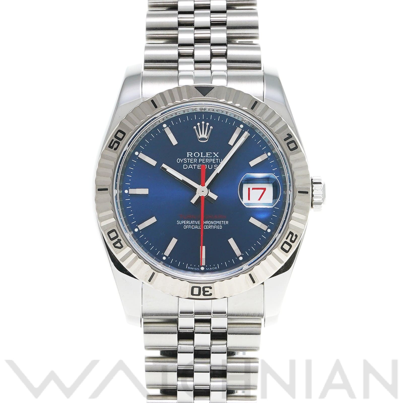 ロレックス デイトジャスト 36 ターノグラフ 116264 ブルー メンズ 時計 【中古】【wristwatch】