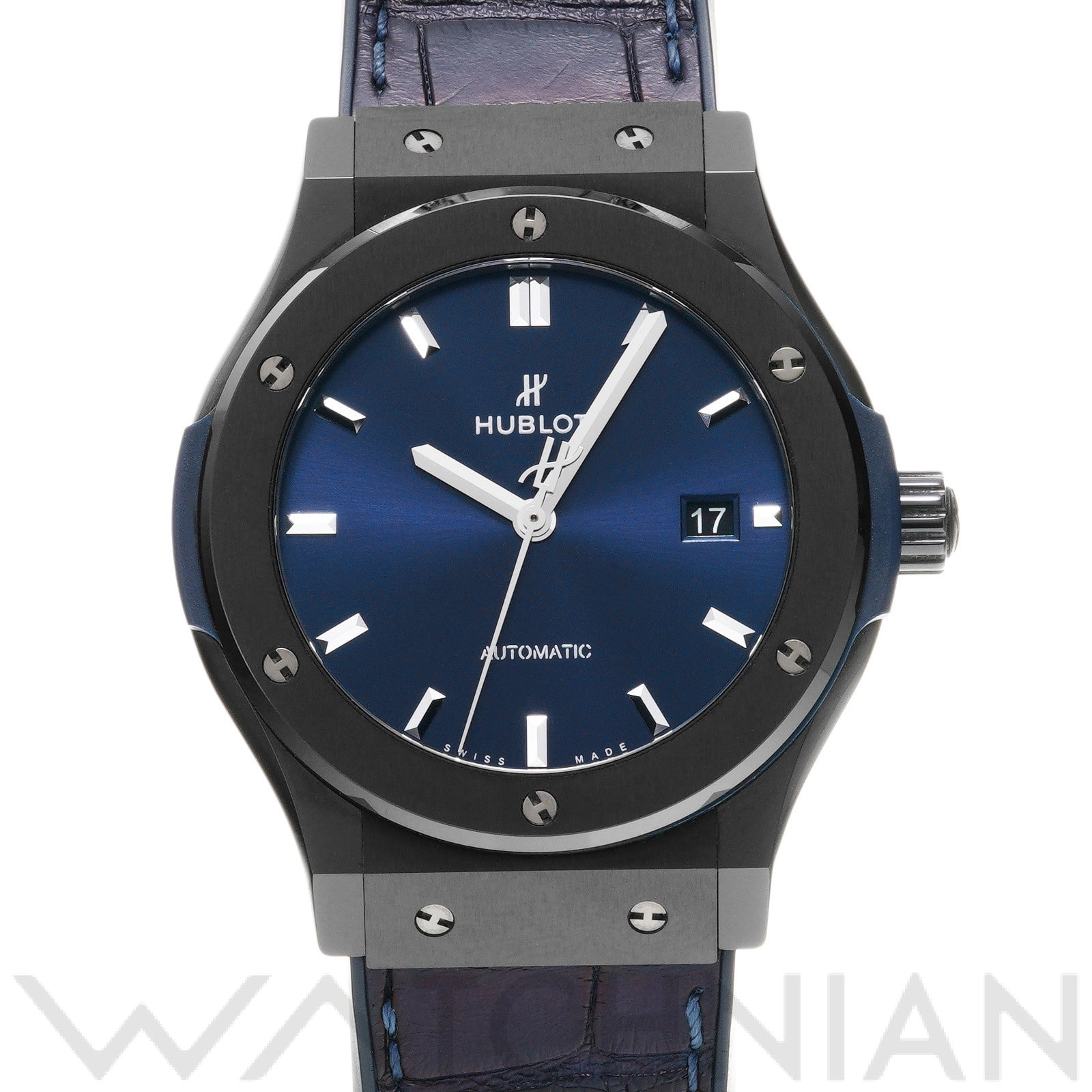 クラシックフュージョン セラミック ブルー 542.CM.7170.LR ブルー ウブロ HUBLOT メンズ 【中古】
