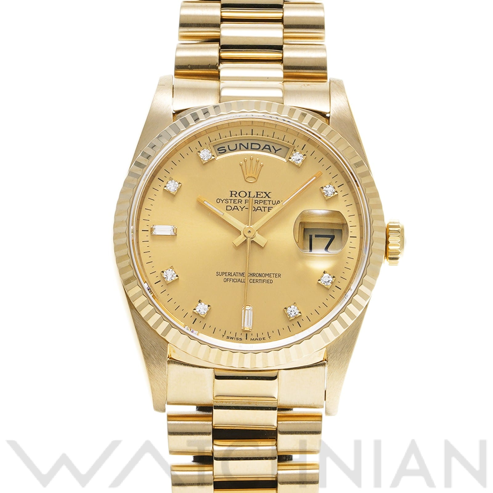 ロレックス デイデイト 18238A シャンパン/ダイヤモンド メンズ 時計 【中古】【wristwatch】