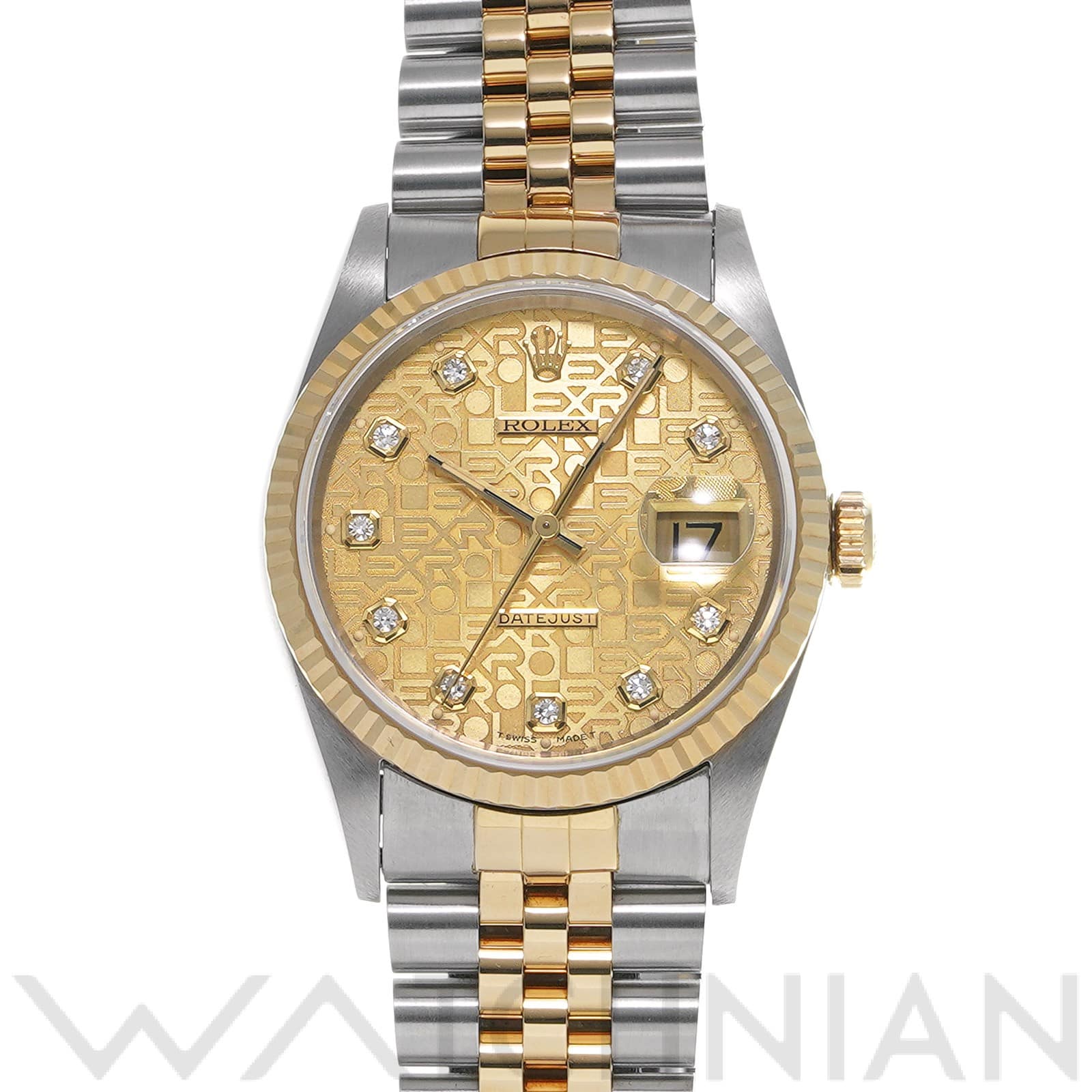 ロレックス デイトジャスト 36 16233G シャンパンコンピュータ/ダイヤモンド メンズ 時計 【中古】【wristwatch】