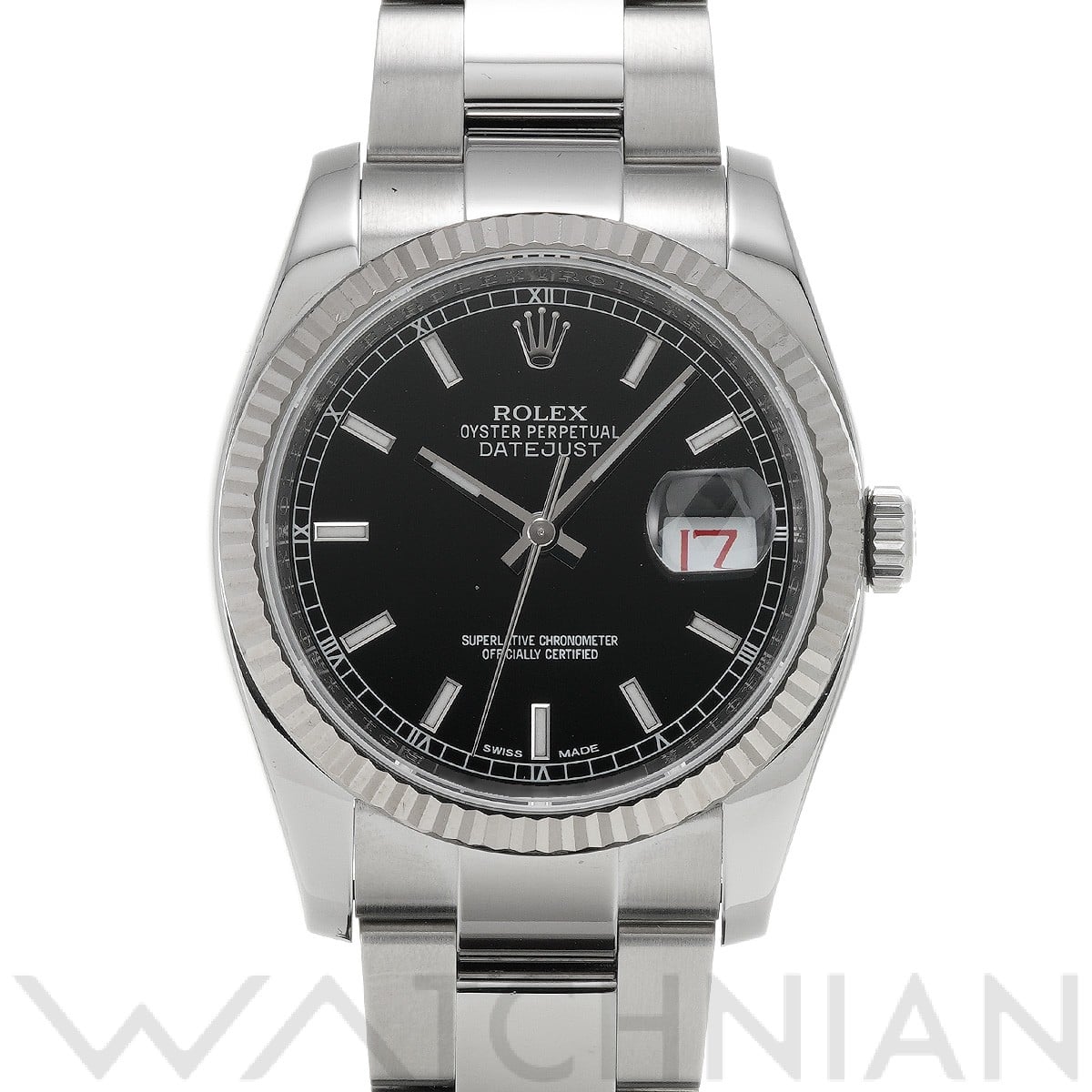 ロレックス デイトジャスト 36 116234 ブラック メンズ 時計 【中古】【wristwatch】