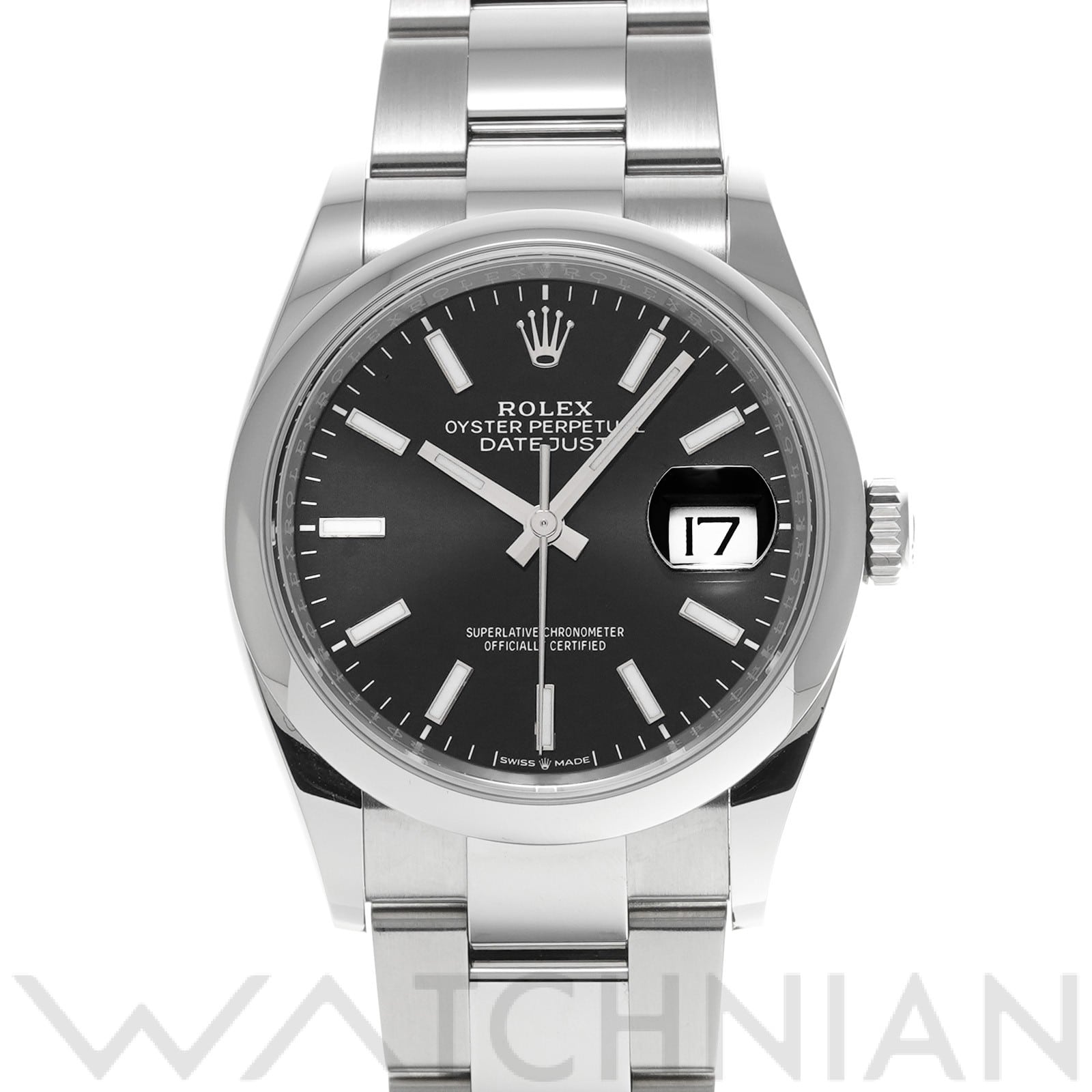 ロレックス デイトジャスト 36 126200 ブライトブラック メンズ 時計 【中古】【wristwatch】