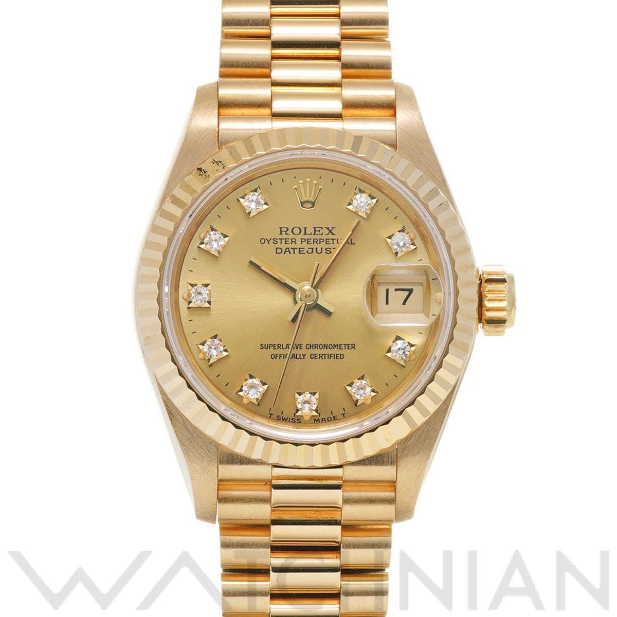 ロレックス デイトジャスト 26 69178G シャンパン/ダイヤモンド レディース 時計 【中古】【wristwatch】