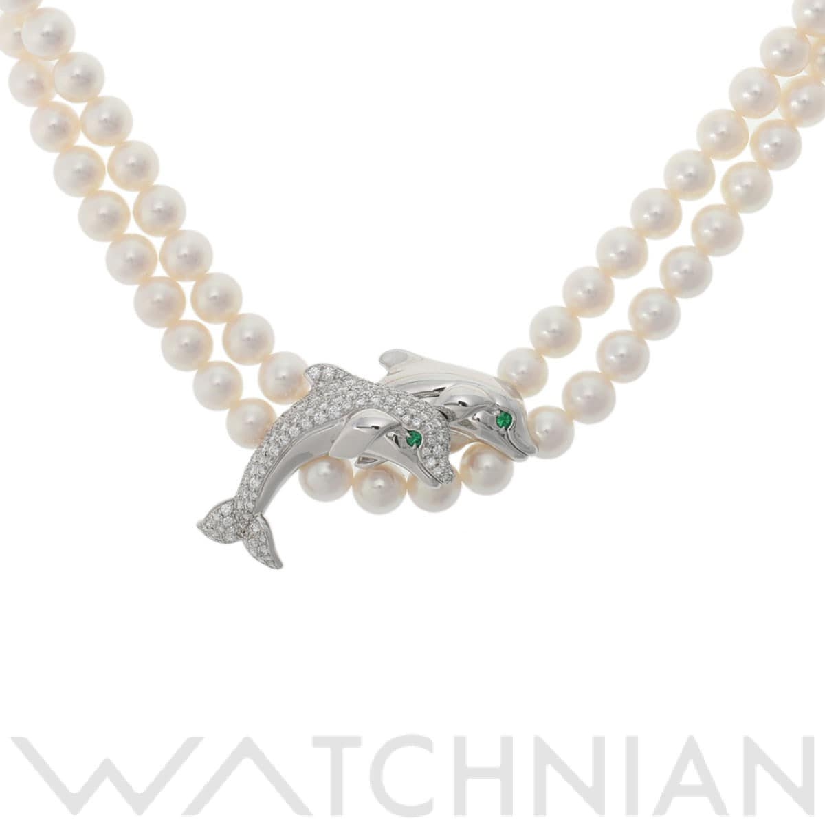 カルティエ オルフィーネックレス ダイヤ エメラルド シルバー K18ホワイトゴールド WG レディース ジュエリー 【中古】【jewelry】