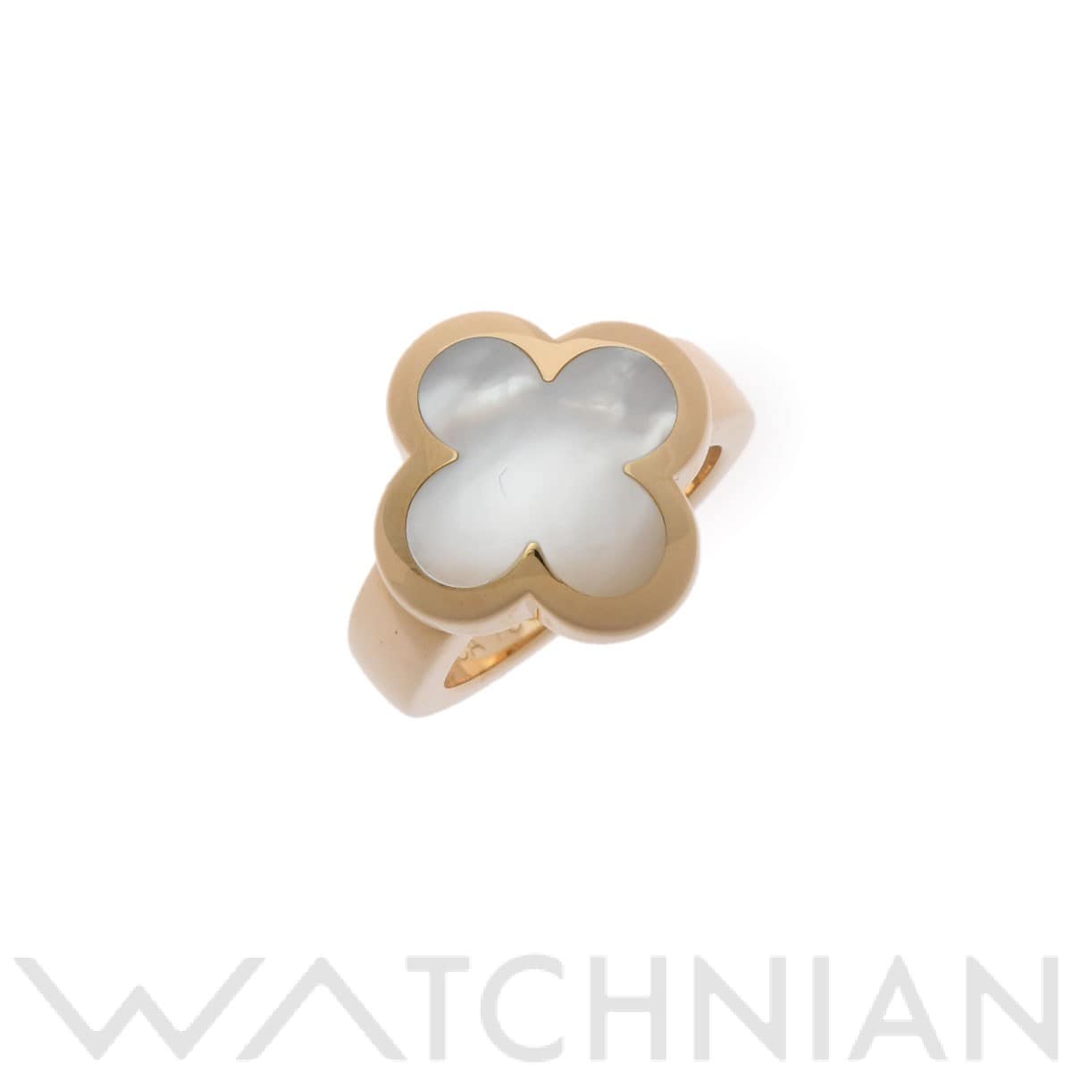 ヴァン クリーフ&アーペル ピュアアルハンブラ リング #48 ゴールド K18イエローゴールド YG/ホワイトシェル レディース ジュエリー 【中古】【jewelry】