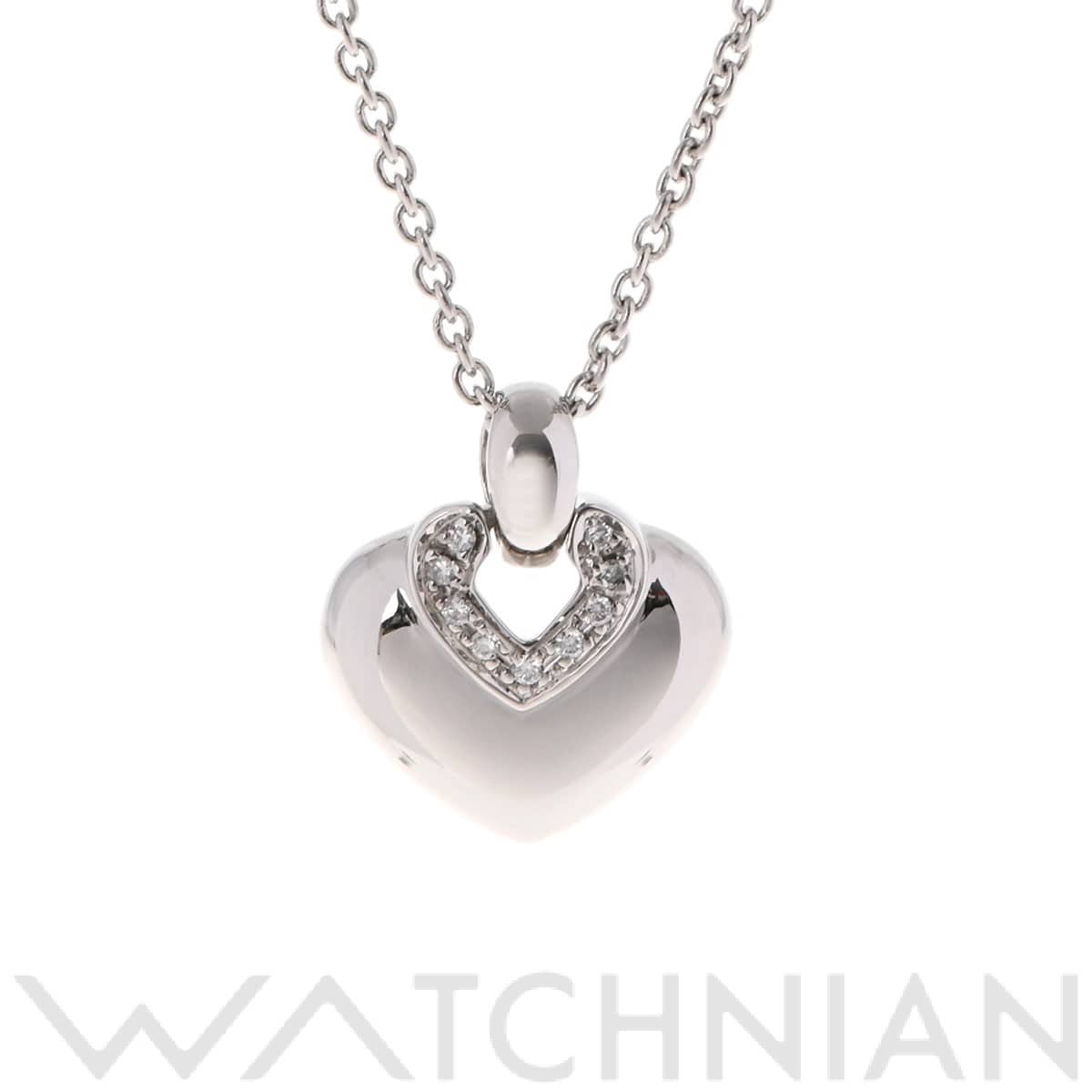 ブルガリ クオーレ ネックレス シルバー K18ホワイトゴールド WG/ダイヤモンド レディース ジュエリー 【中古】【jewelry】