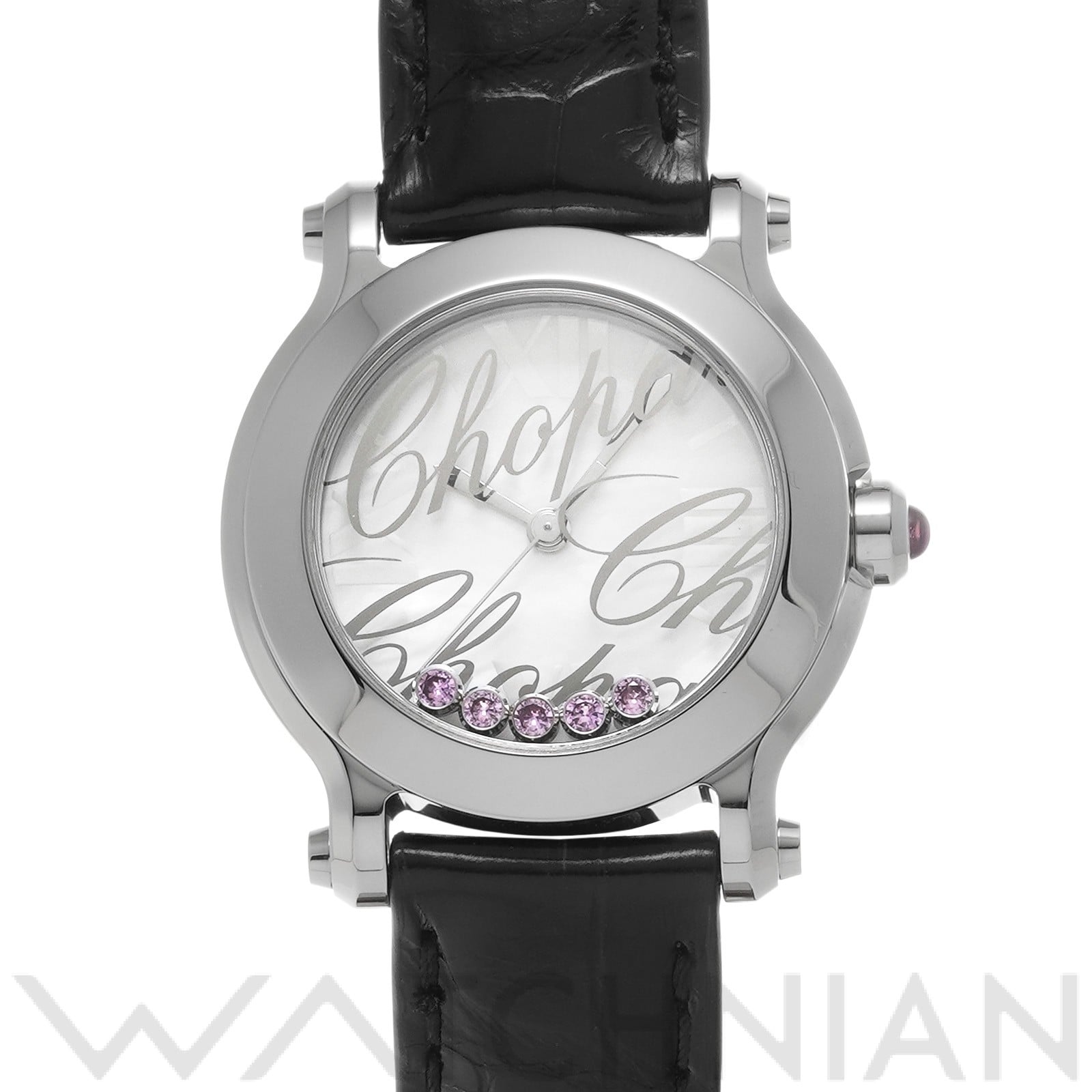 ショパール ハッピースポーツ 278509-3047 ホワイトシェル/サファイア レディース 時計 【中古】【wristwatch】