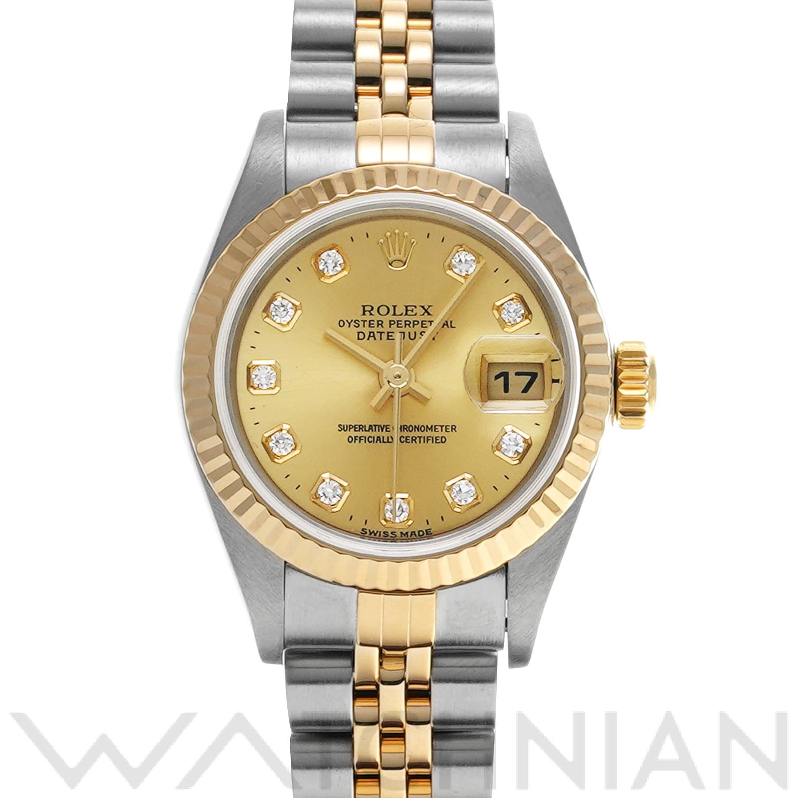 ロレックス デイトジャスト 26 79173G シャンパン/ダイヤモンド レディース 時計 【中古】【wristwatch】