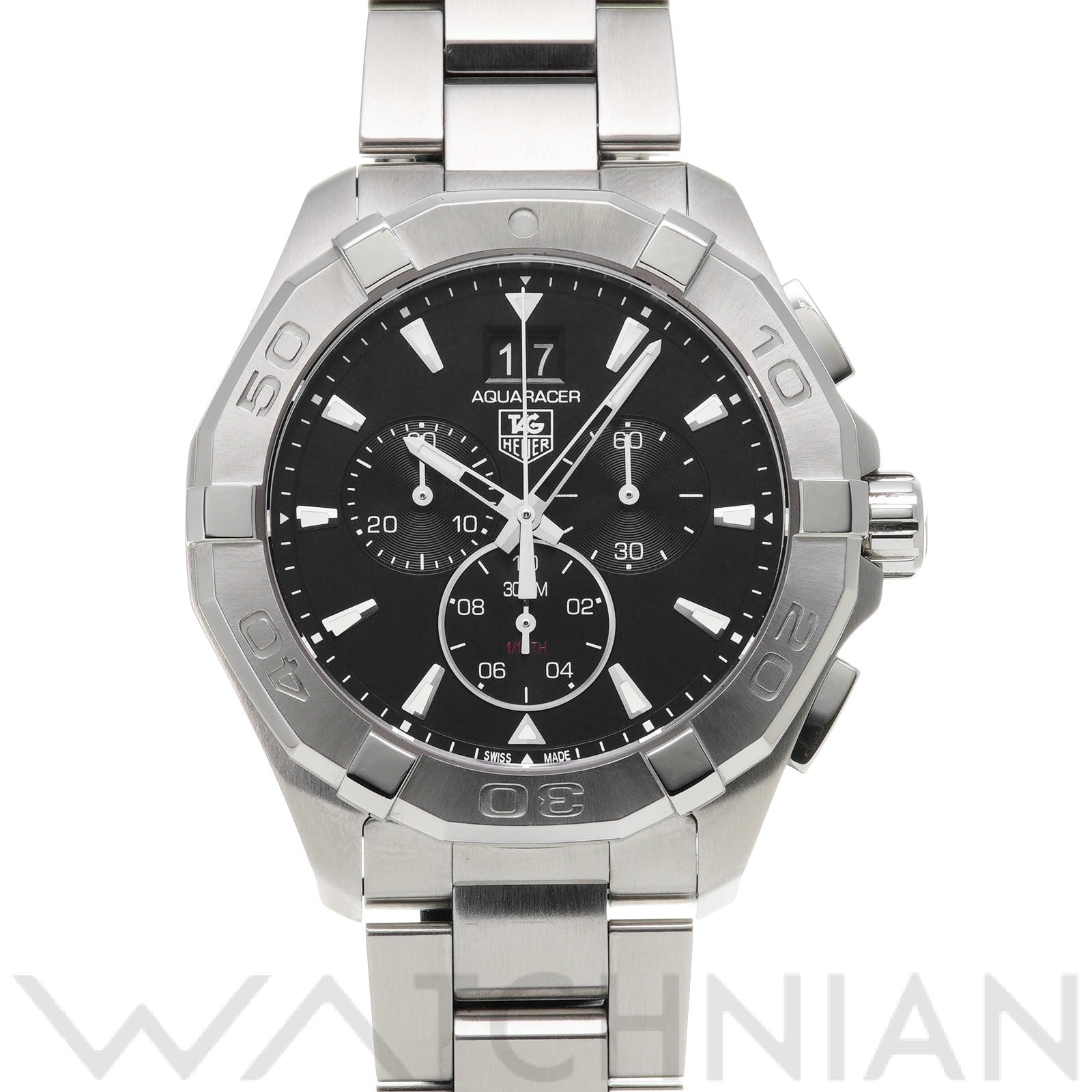 タグ ホイヤー / TAG HEUER アクアレーサー クォーツ クロノグラフ CAY1110.BA0927 ブラック メンズ 時計 【中古】【wristwatch】