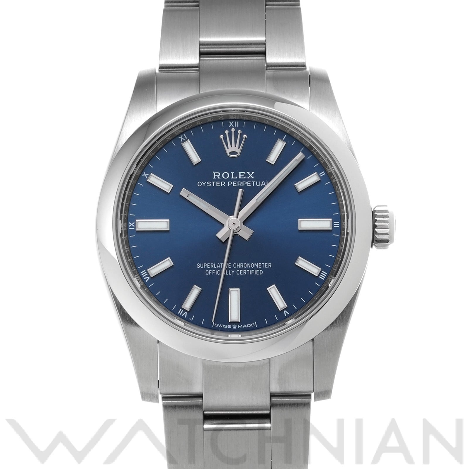 ロレックス オイスターパーペチュアル 34 124200 ブライトブルー ユニセックス 時計 【中古】【wristwatch】