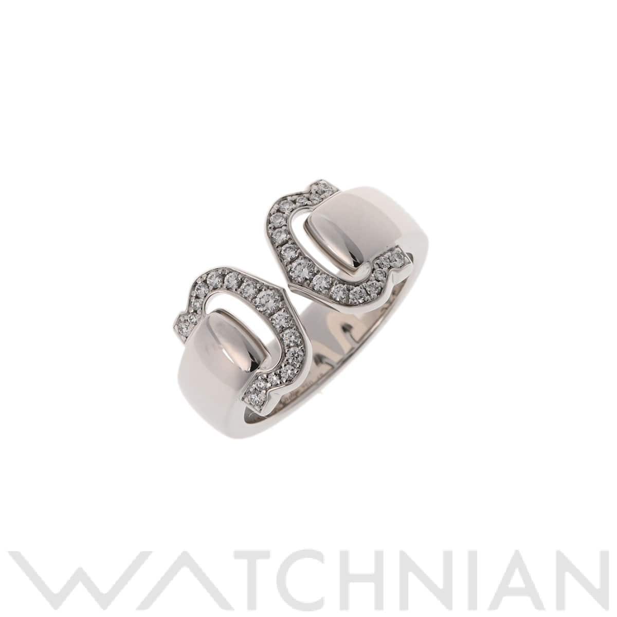 カルティエ ブークルセ リング #48 ダイヤ シルバー K18ホワイトゴールド WG レディース ジュエリー 【中古】【jewelry】