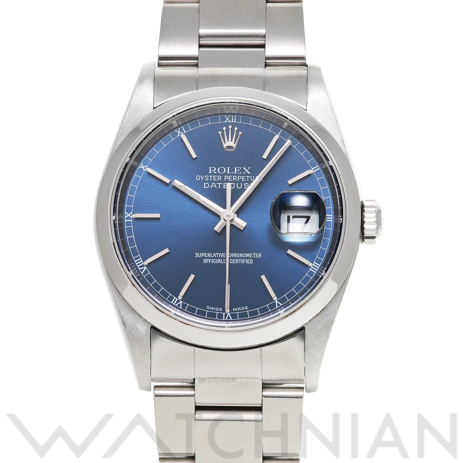 ロレックス デイトジャスト 36 16200 ブルー メンズ 時計 【中古】【wristwatch】