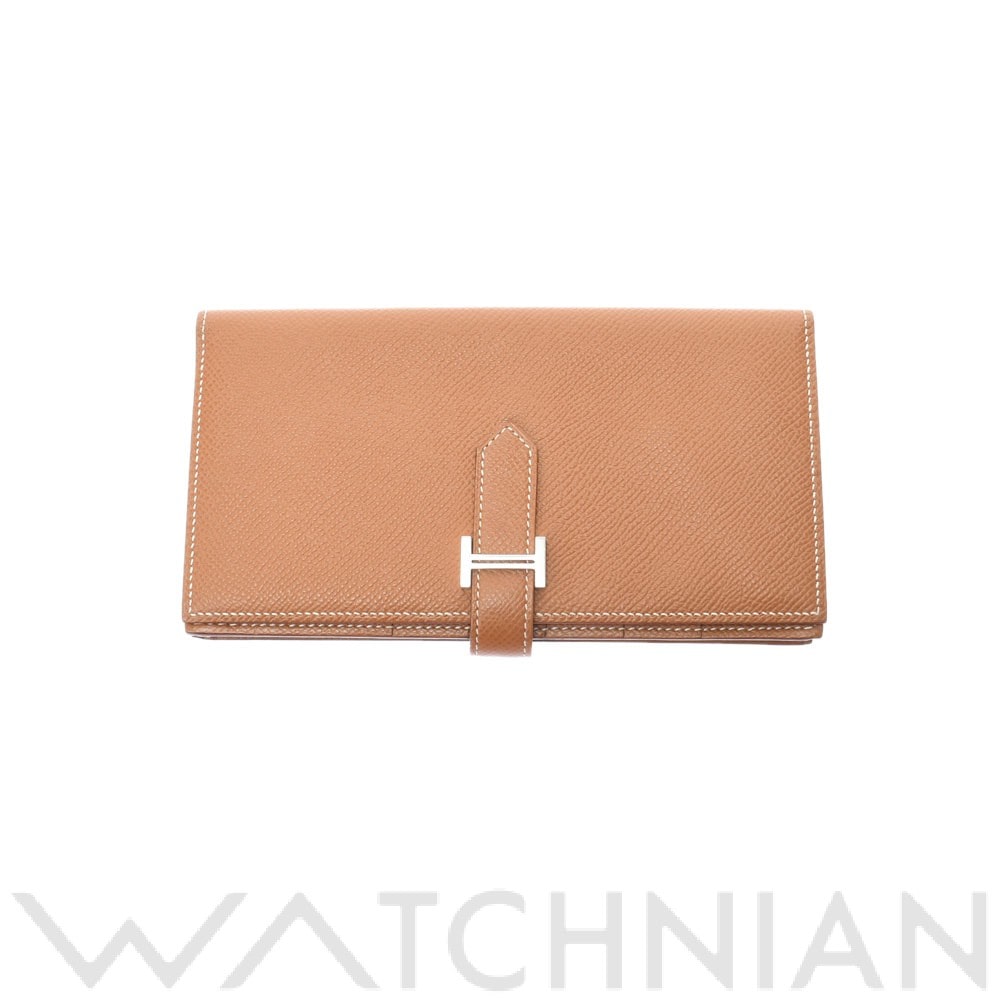 エルメス ベアンスフレ ゴールド/パラジウム金具 ヴォーエプソン ユニセックス 財布 【中古】【purse】