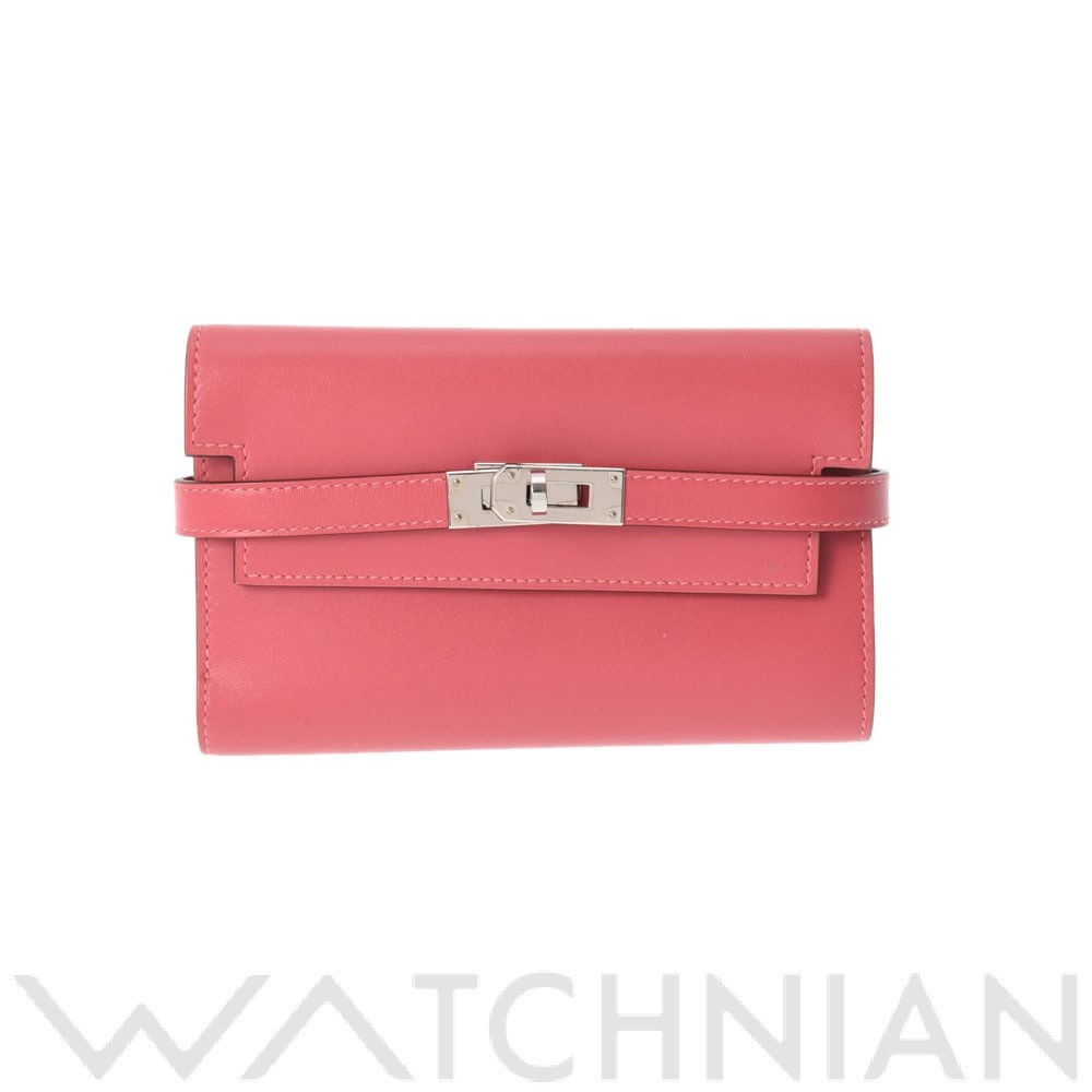 エルメス ケリーディプライアント ミディアム 三つ折り長財布 ローズリップスティック/パラジウム金具 タデラクト レディース 財布 【中古】【purse】