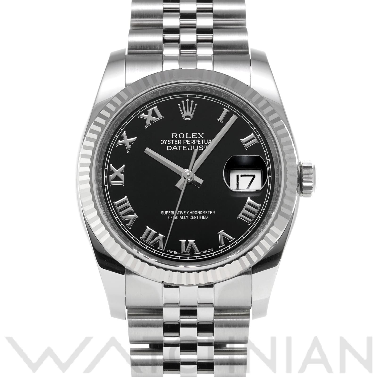 ロレックス デイトジャスト 36 116234 ブラック メンズ 時計 【中古】【wristwatch】